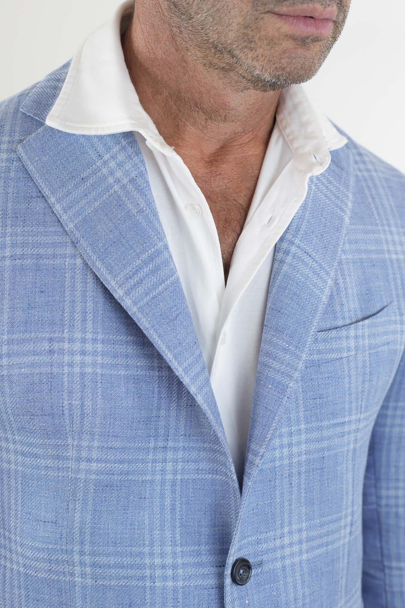 TAGLIATORE Giacca Galles Lino e Lana Celeste