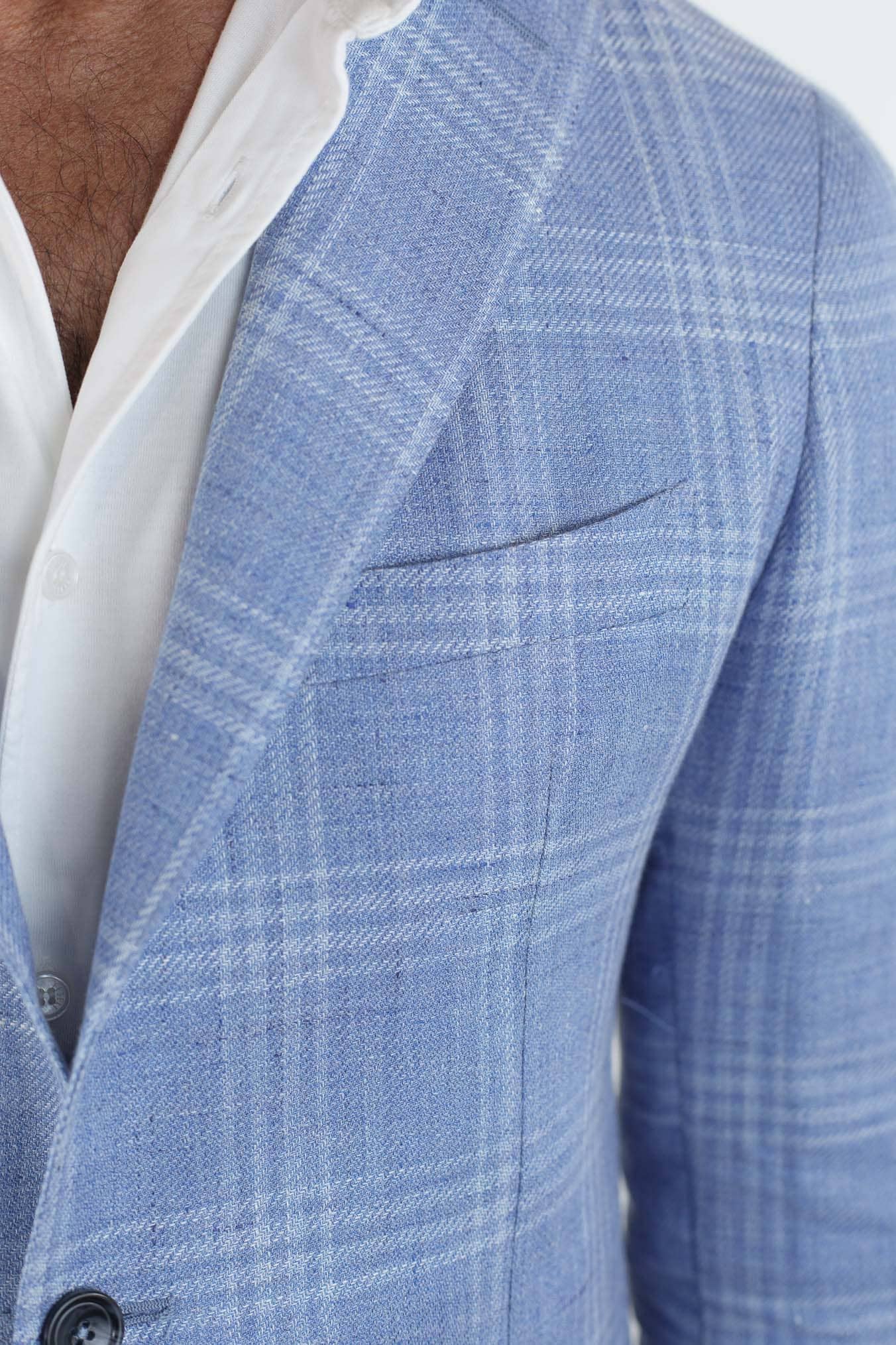 TAGLIATORE Giacca Galles Lino e Lana Celeste