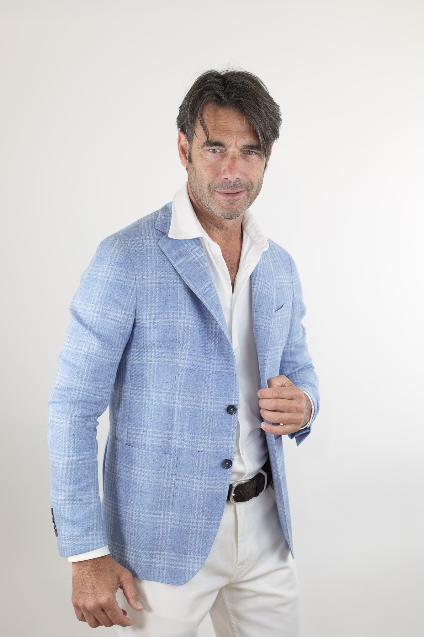 TAGLIATORE Giacca Galles Lino e Lana Celeste