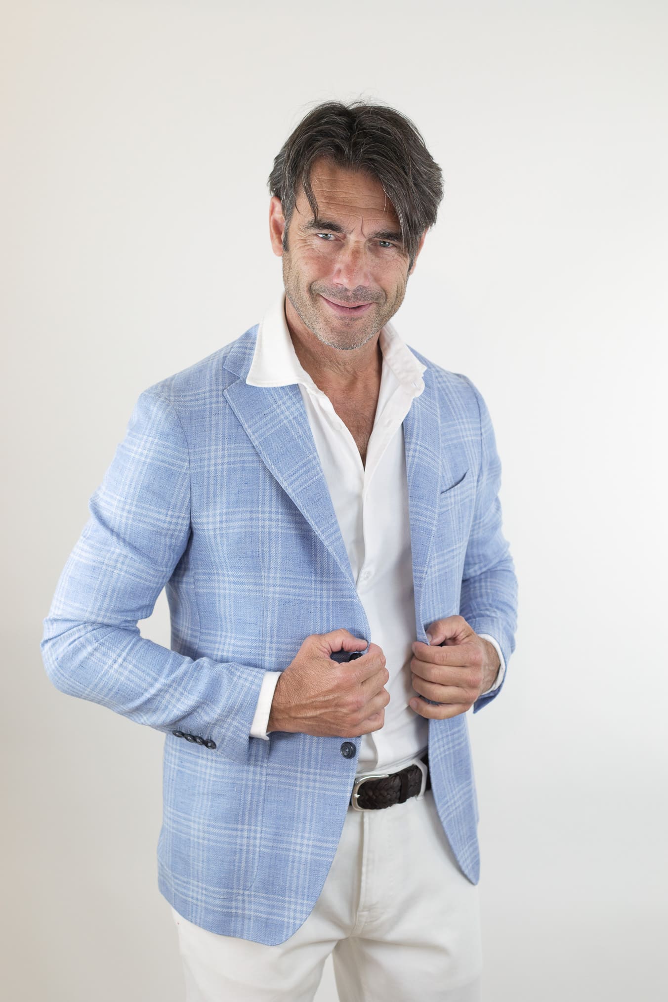 TAGLIATORE Giacca Galles Lino e Lana Celeste