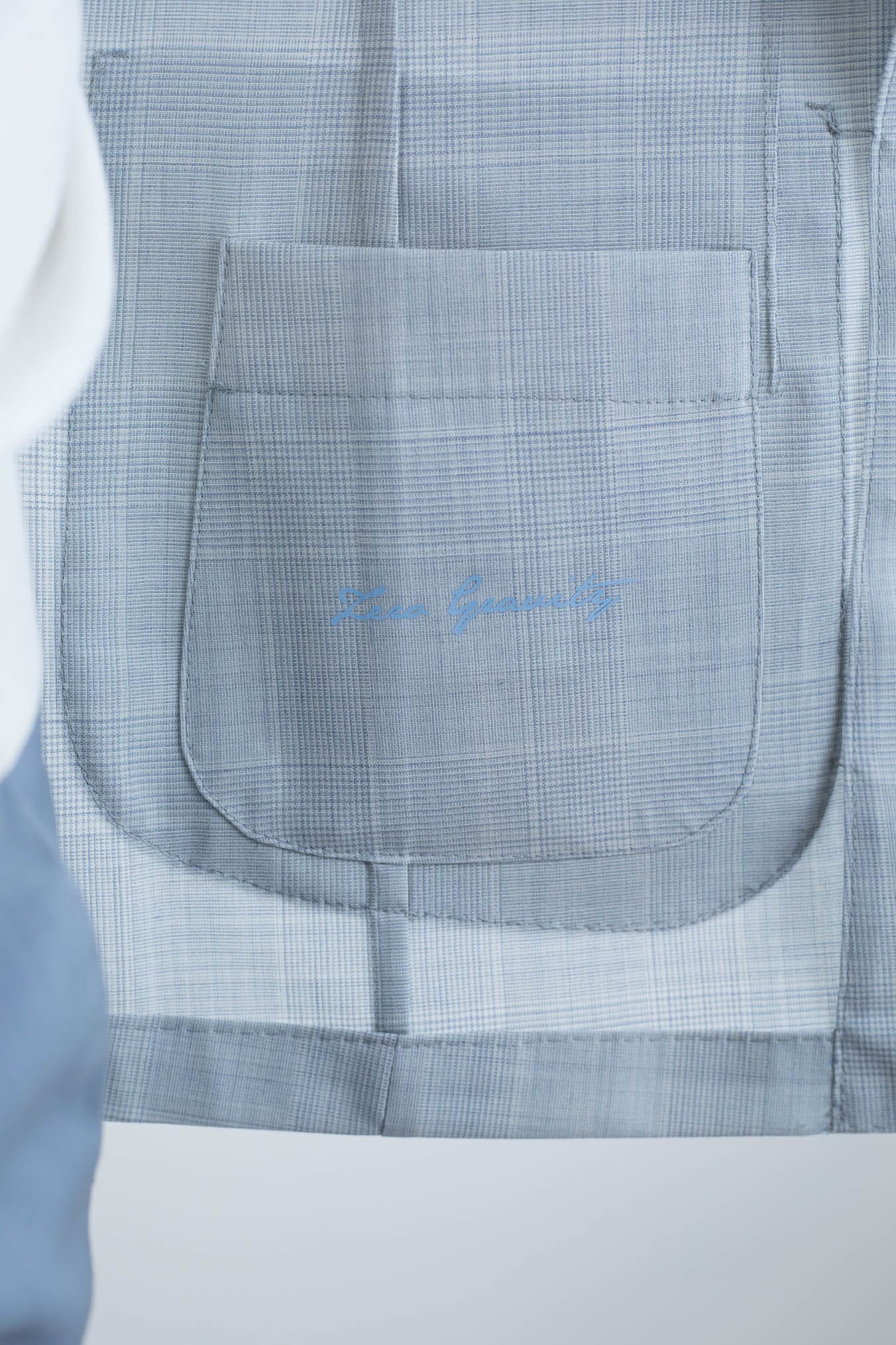 TOMBOLINI Giacca Principe Galles Zero Gravity Celeste