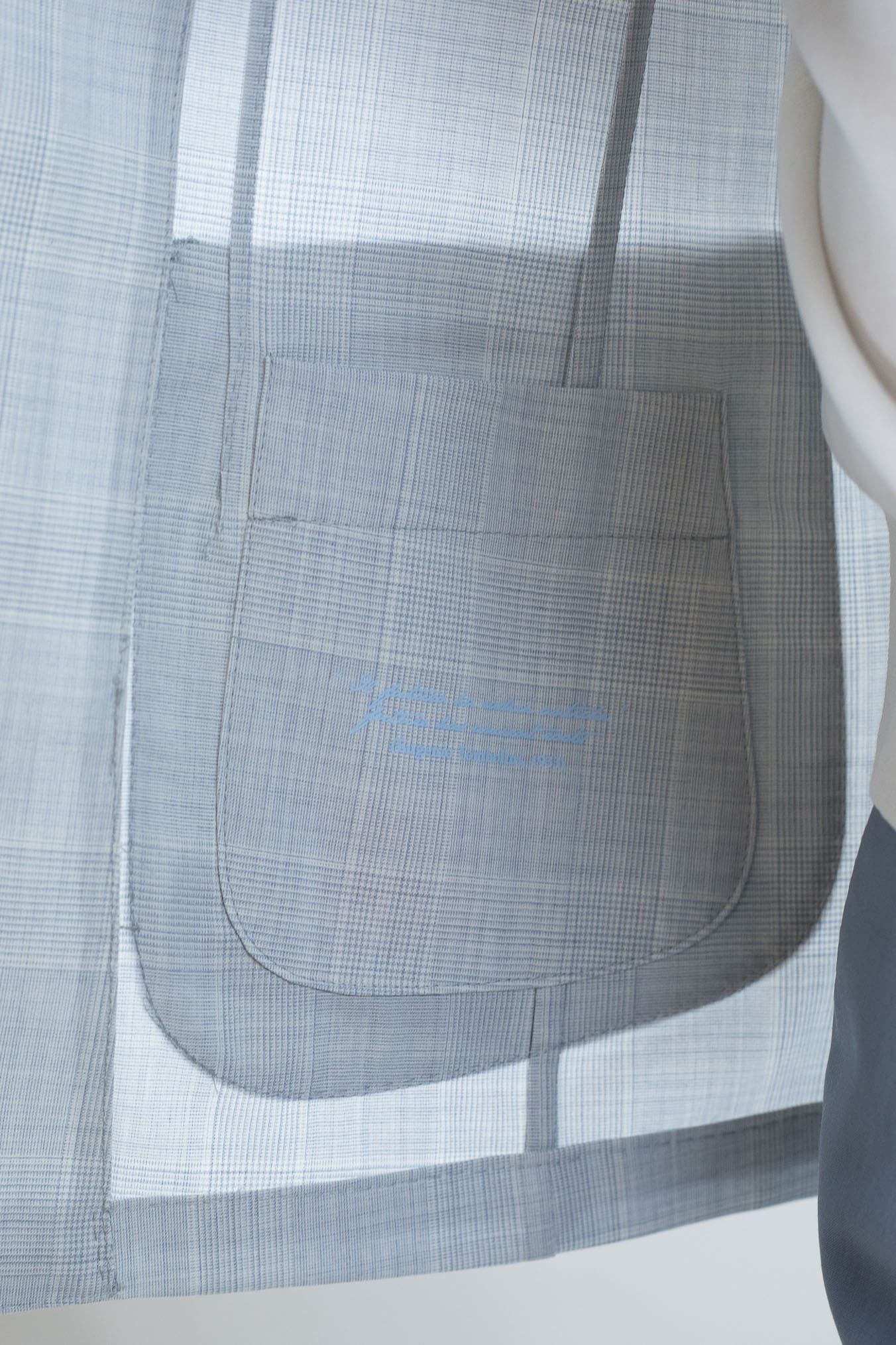 TOMBOLINI Giacca Principe Galles Zero Gravity Celeste