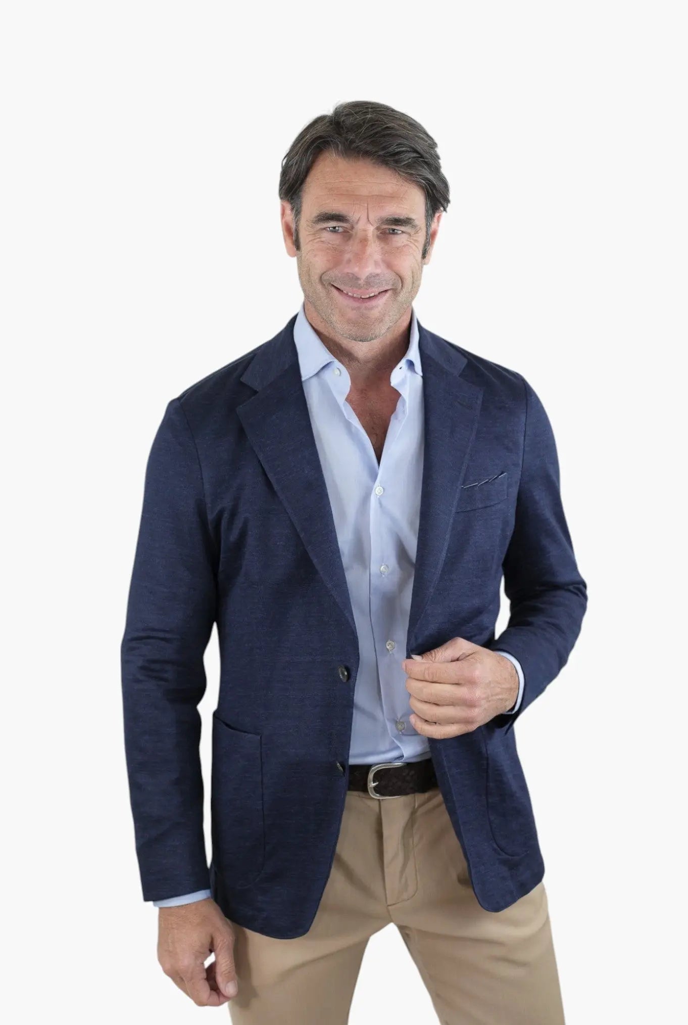 TOMBOLINI Giacca Jersey Lino Blu Zero Gravity