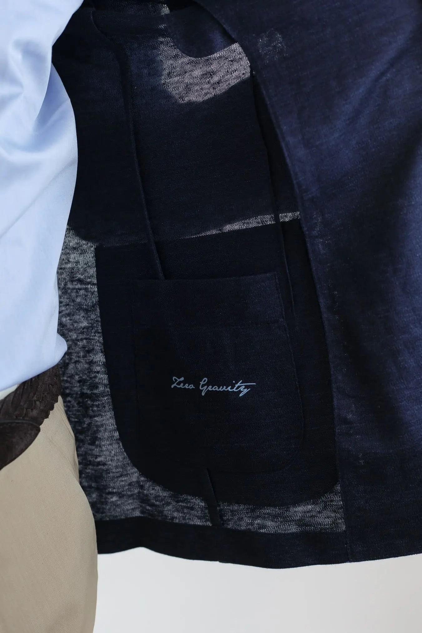 TOMBOLINI Giacca Jersey Lino Blu Zero Gravity