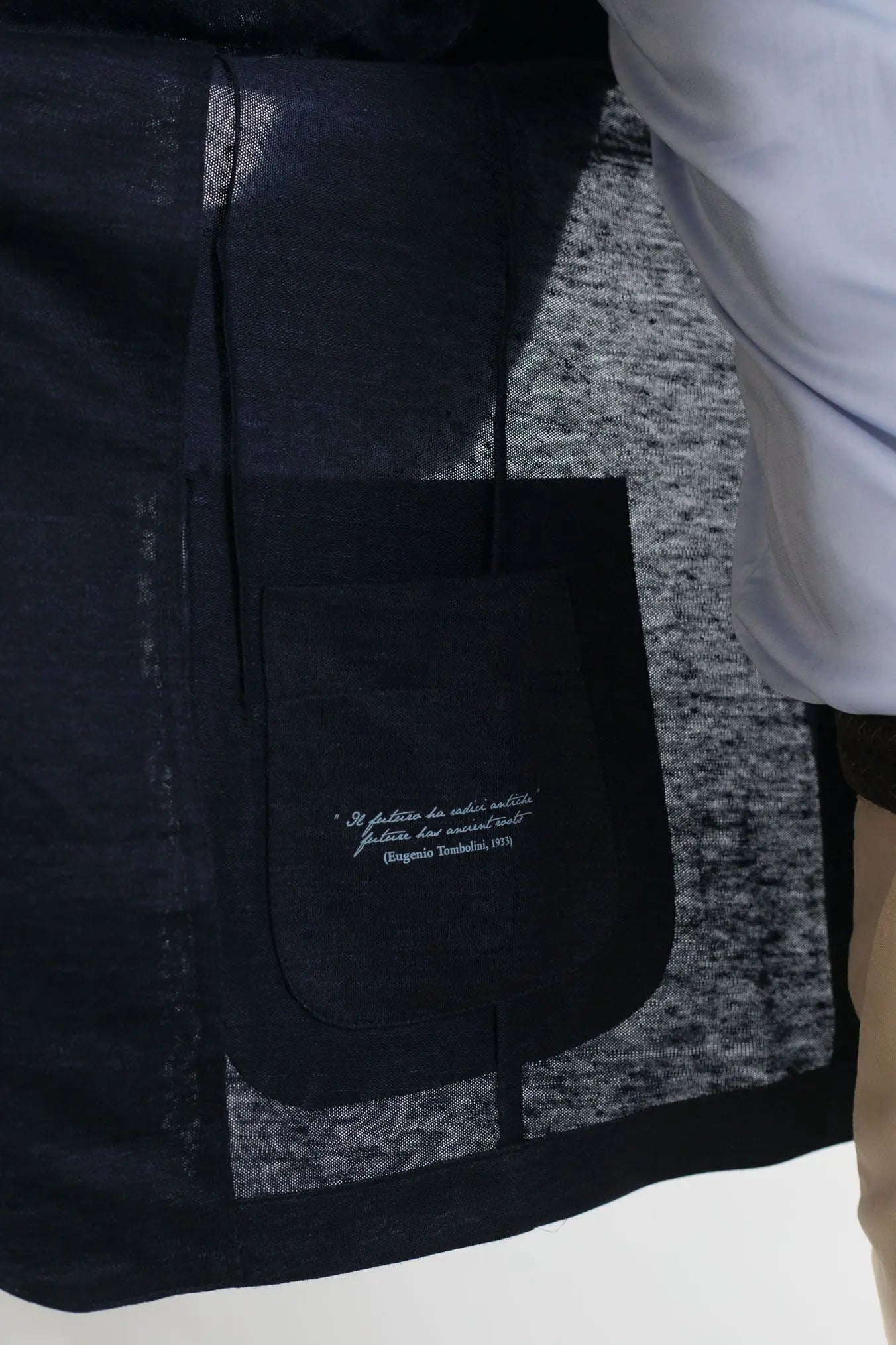 TOMBOLINI Giacca Jersey Lino Blu Zero Gravity