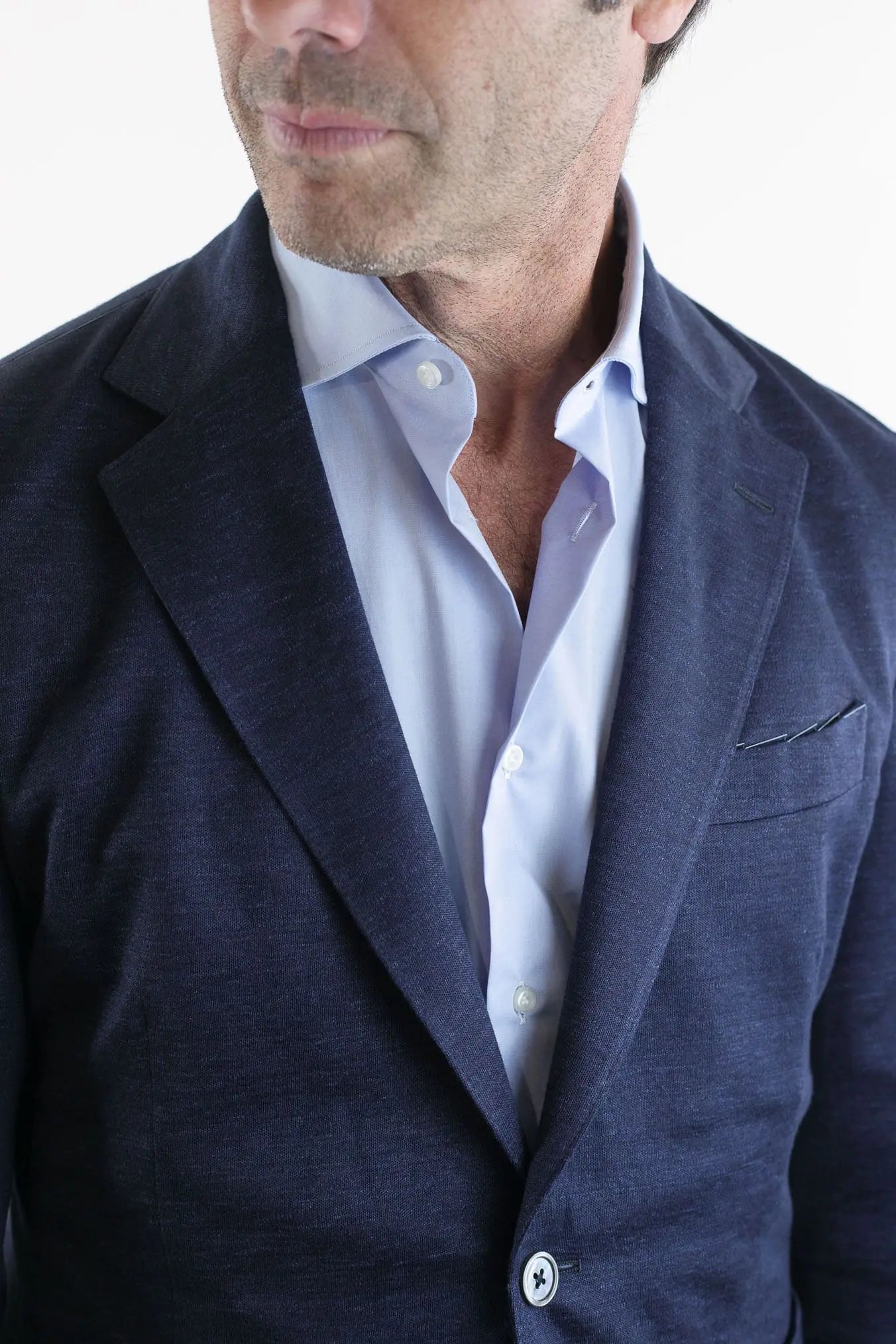 TOMBOLINI Giacca Jersey Lino Blu Zero Gravity