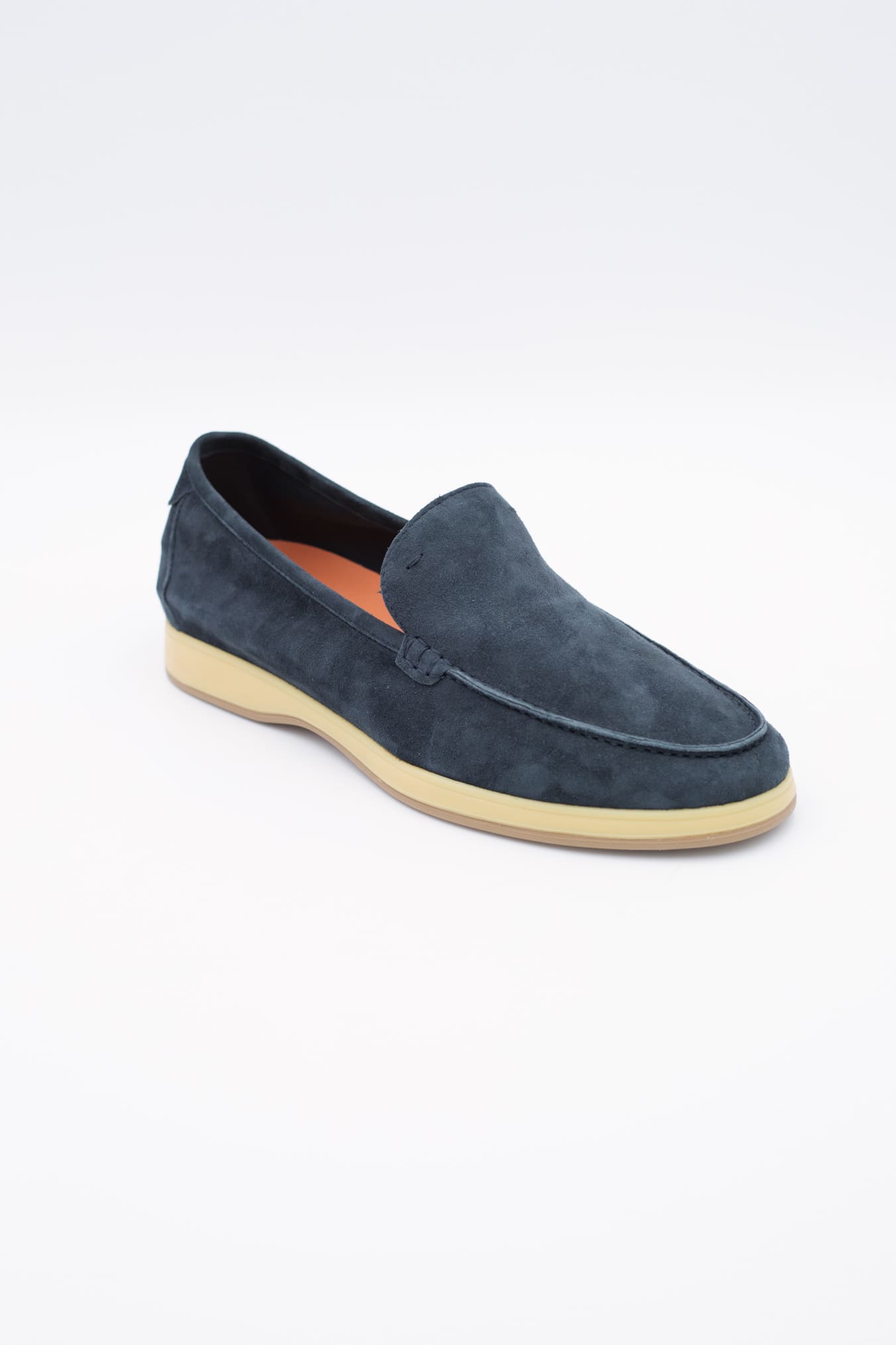 ANDREA VENTURA Mocassini Sfoderati in Suede Blu