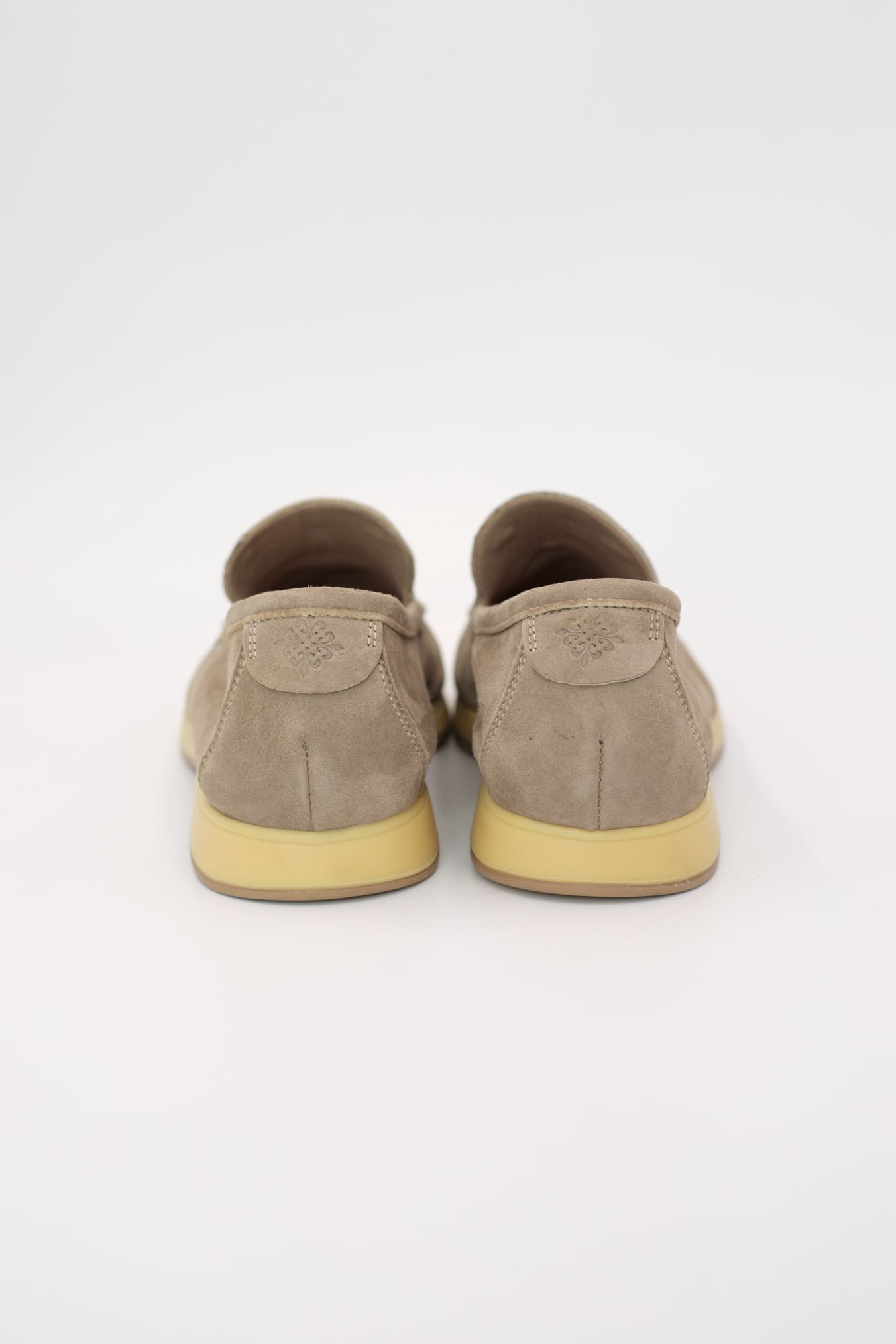 ANDREA VENTURA Mocassini Sfoderati in Suede Beige Chiaro