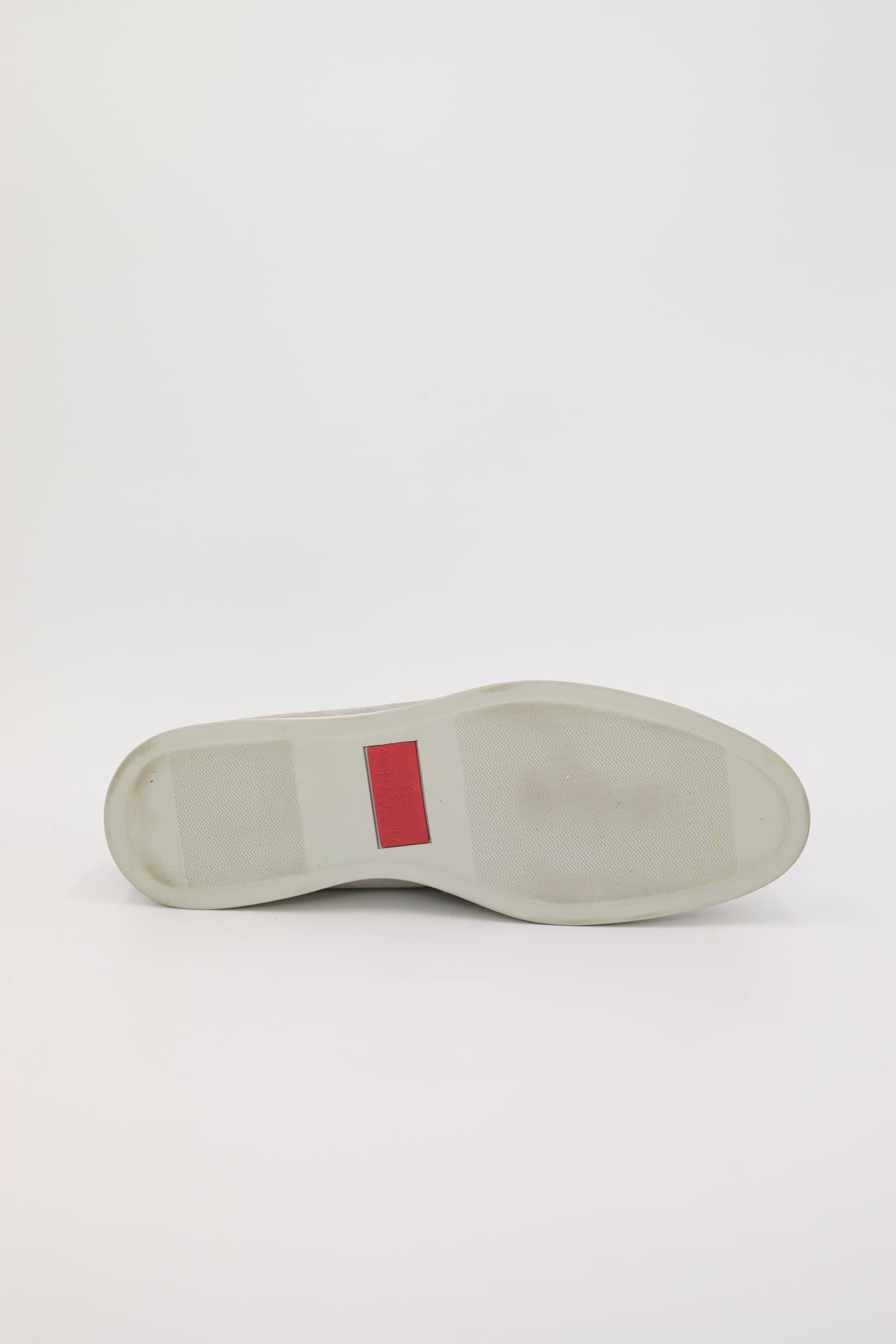 ANDREA VENTURA Mocassini Sfoderati in Suede Gesso