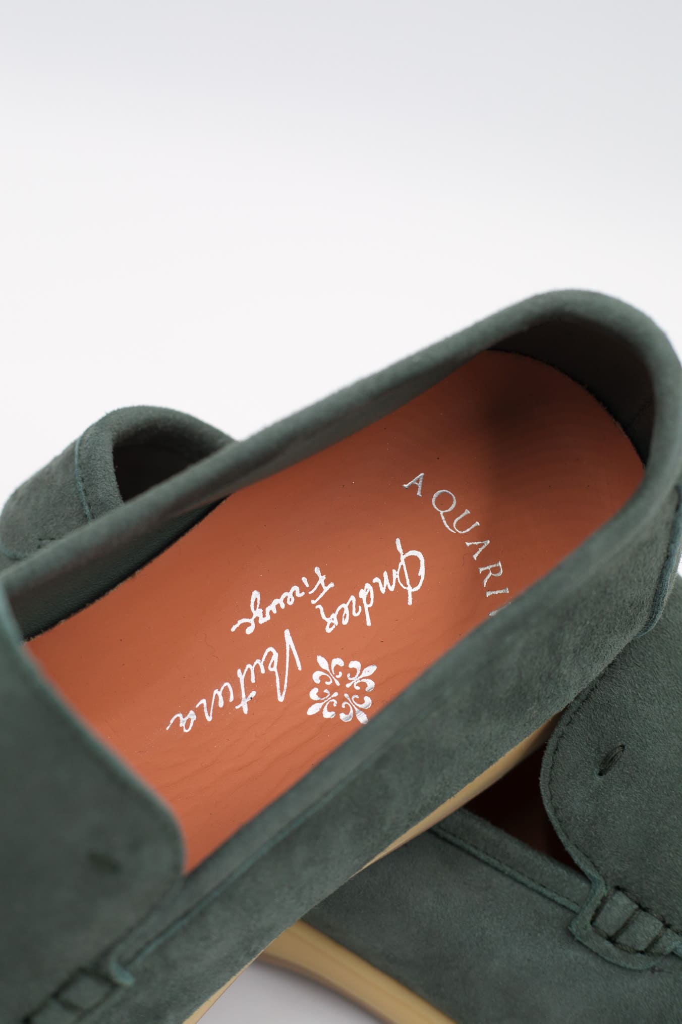 ANDREA VENTURA Mocassini Sfoderati in Suede Verde