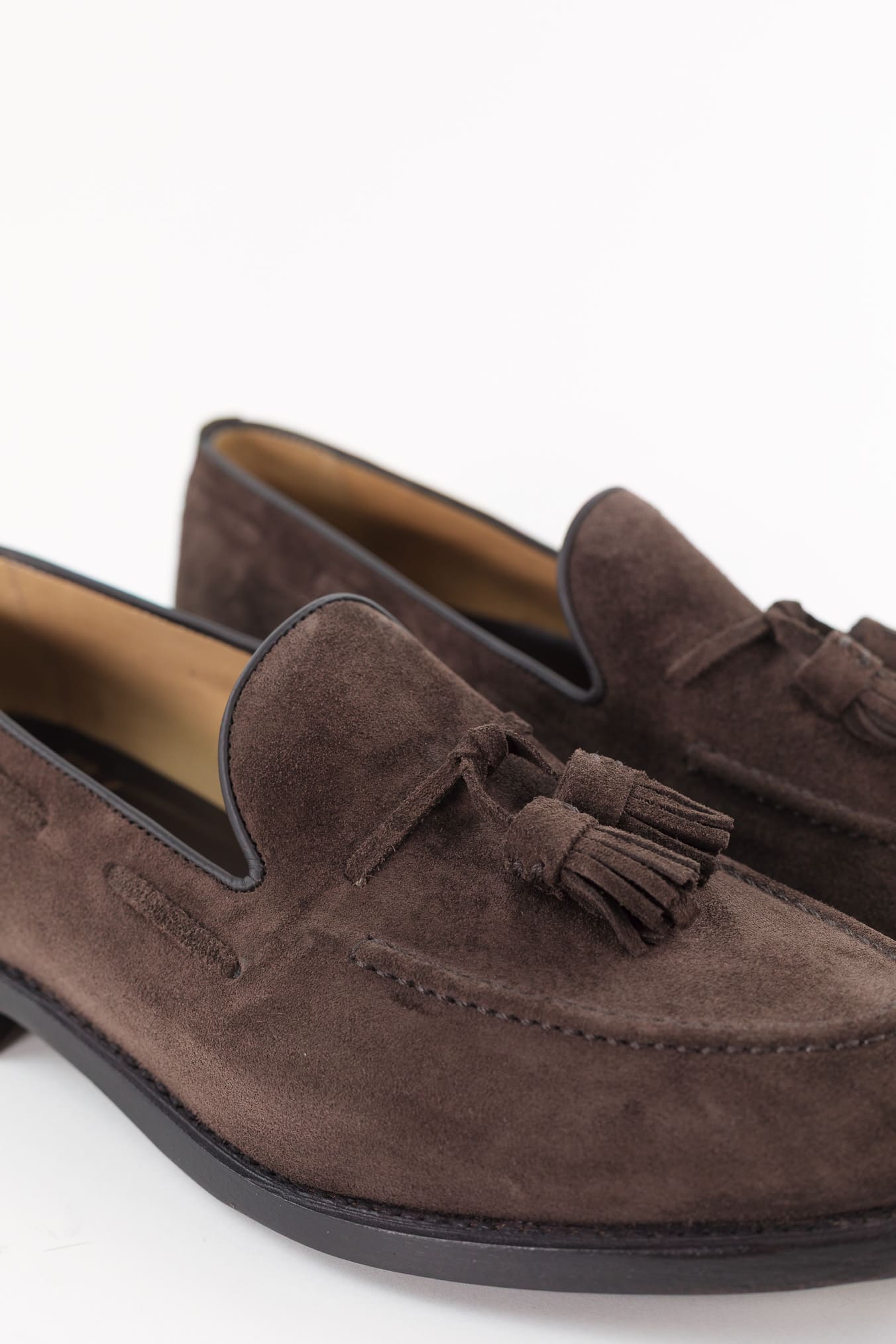 BARRETT Mocassini con Nappine Suede Testa Moro