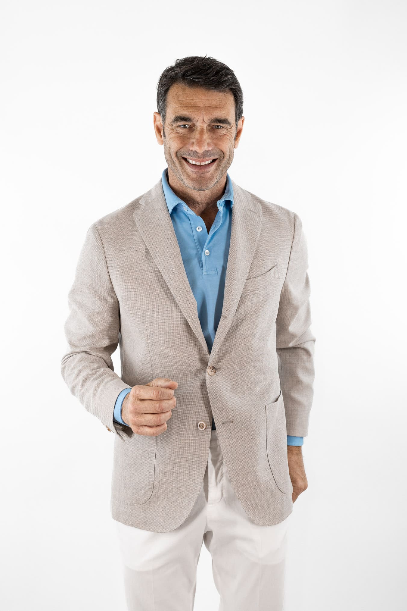 BOGLIOLI Giacca "K-Jacket" Hopsack Fresco Lana Beige