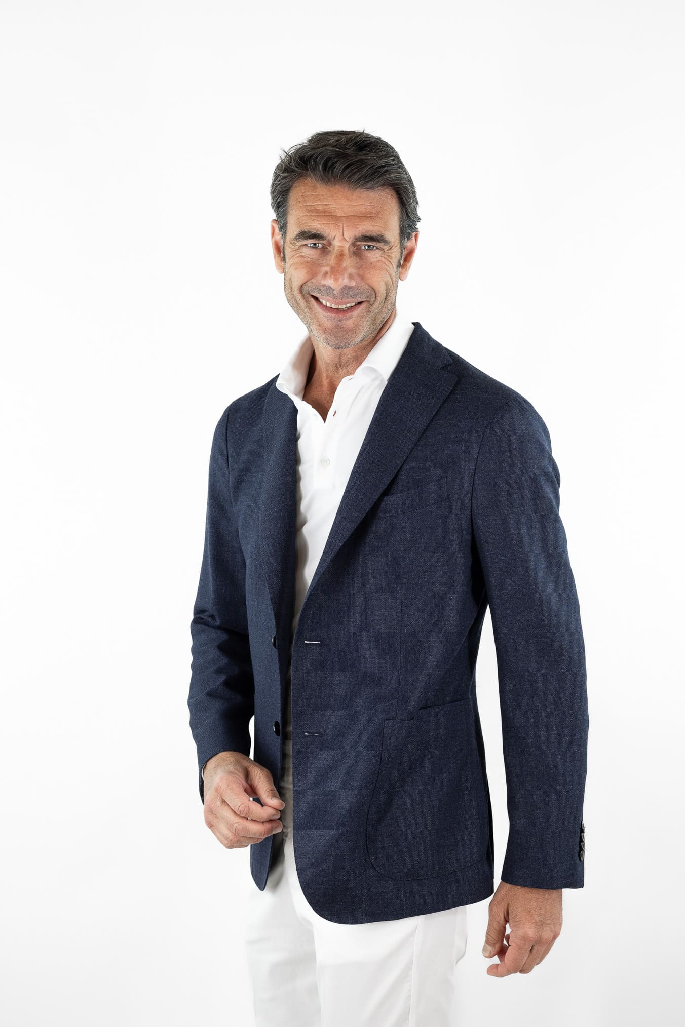 BOGLIOLI Giacca "K-Jacket" Hopsack Fresco Lana Blu