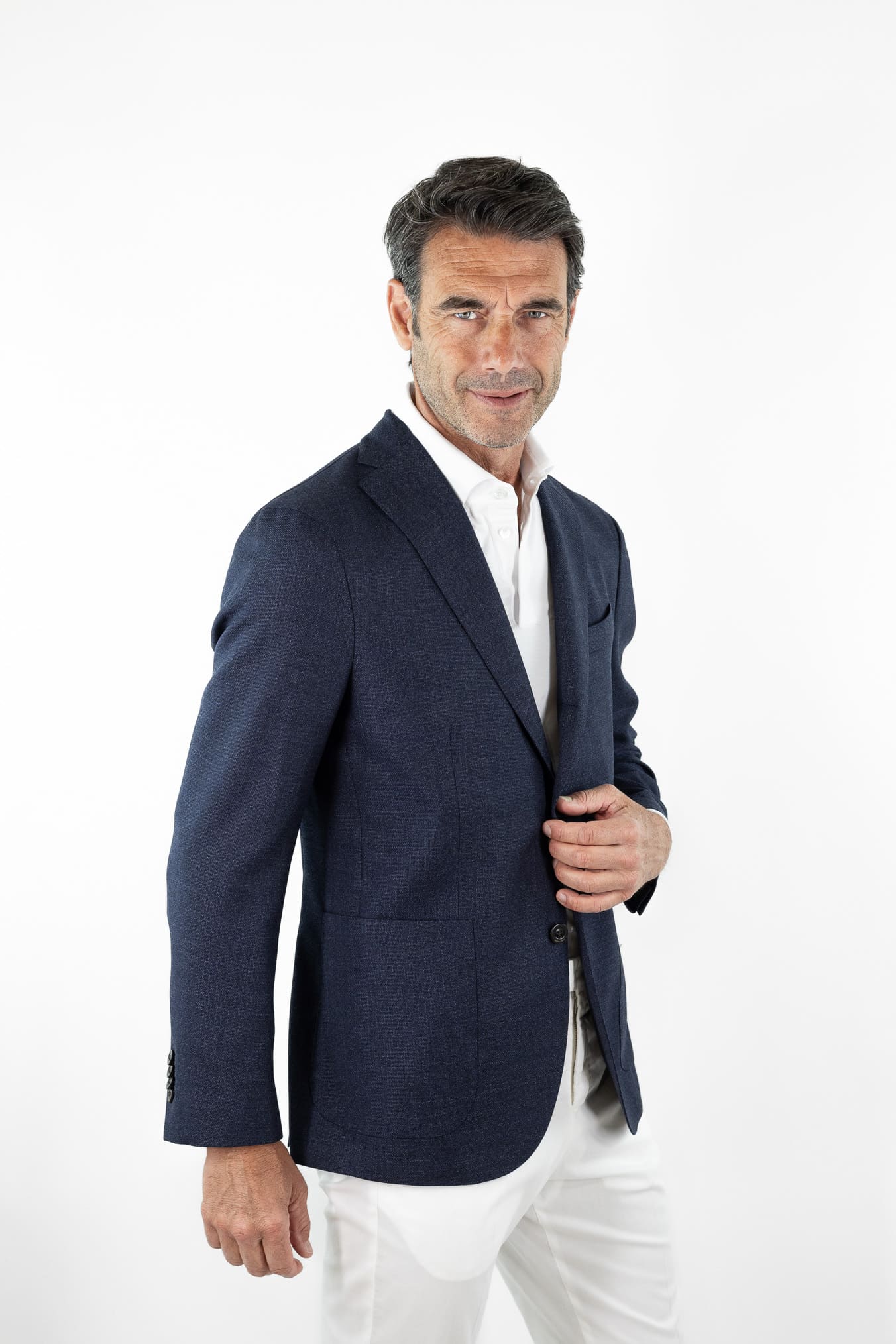 BOGLIOLI Giacca "K-Jacket" Hopsack Fresco Lana Blu