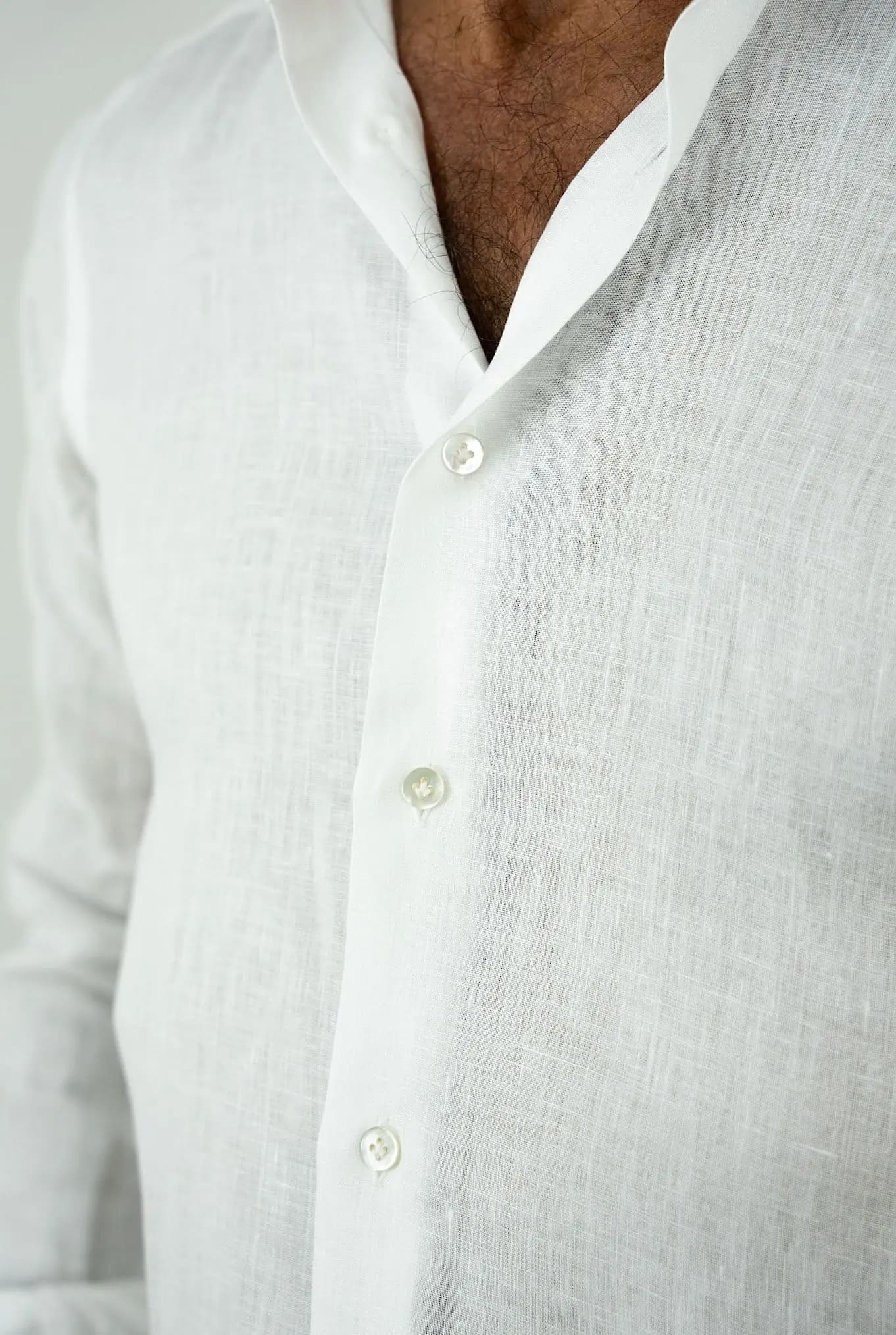 BORRIELLO Camicia "Marechiaro" Lino Bianco