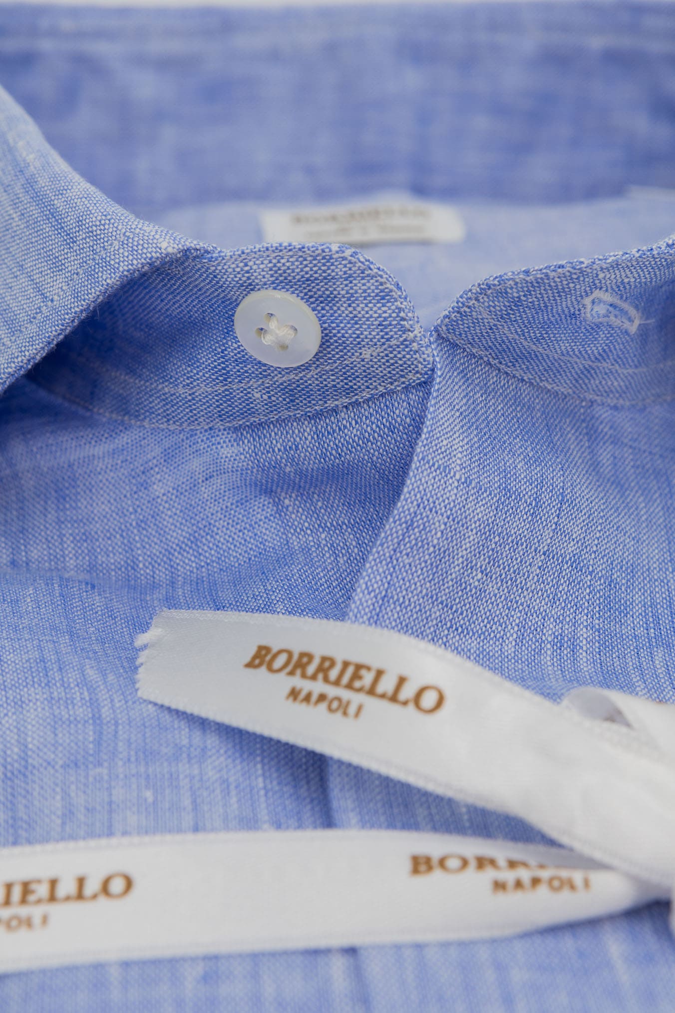 BORRIELLO Camicia "Marechiaro" Lino Azzurro