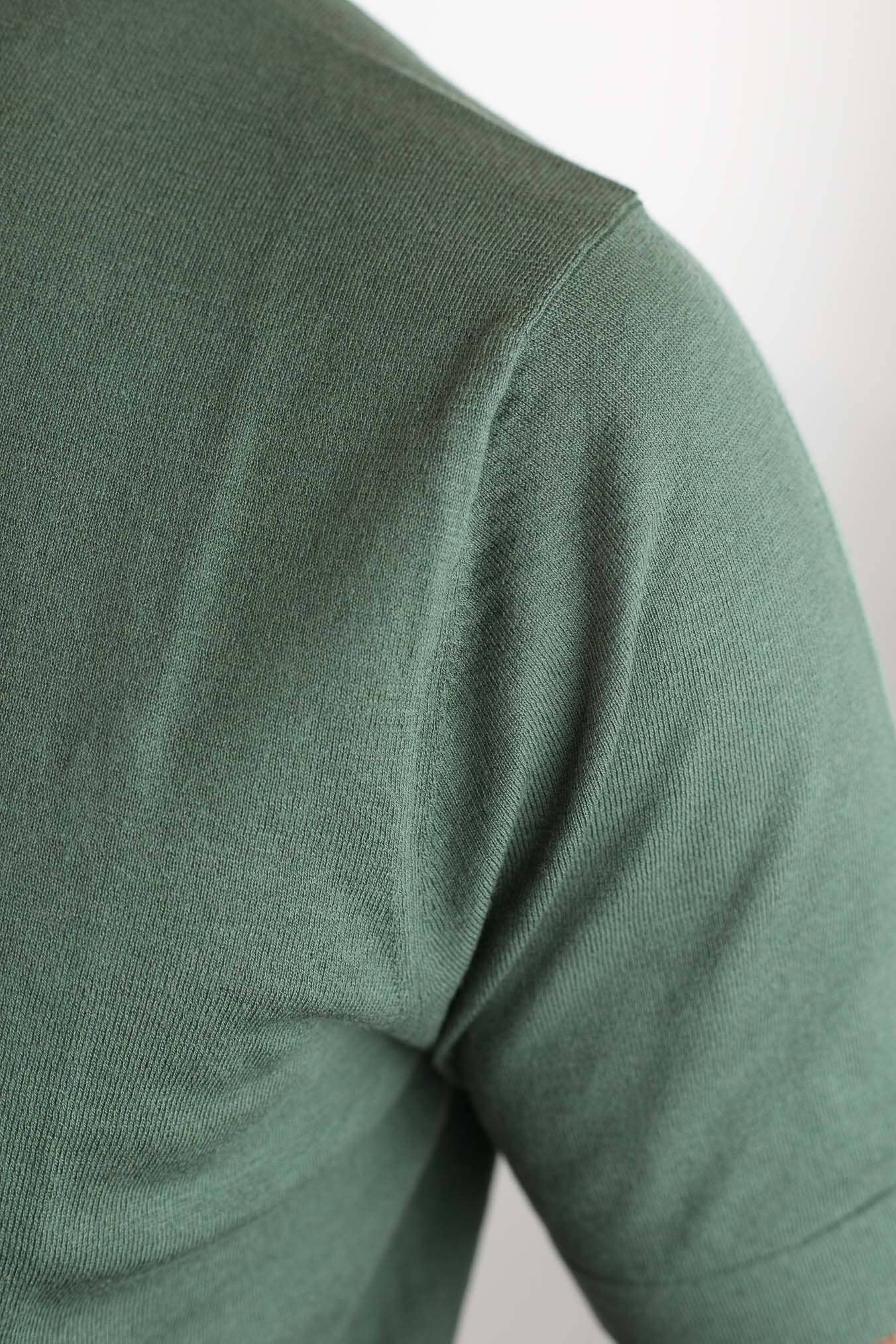 BRAMANI T-Shirt Cotone e Seta Verde