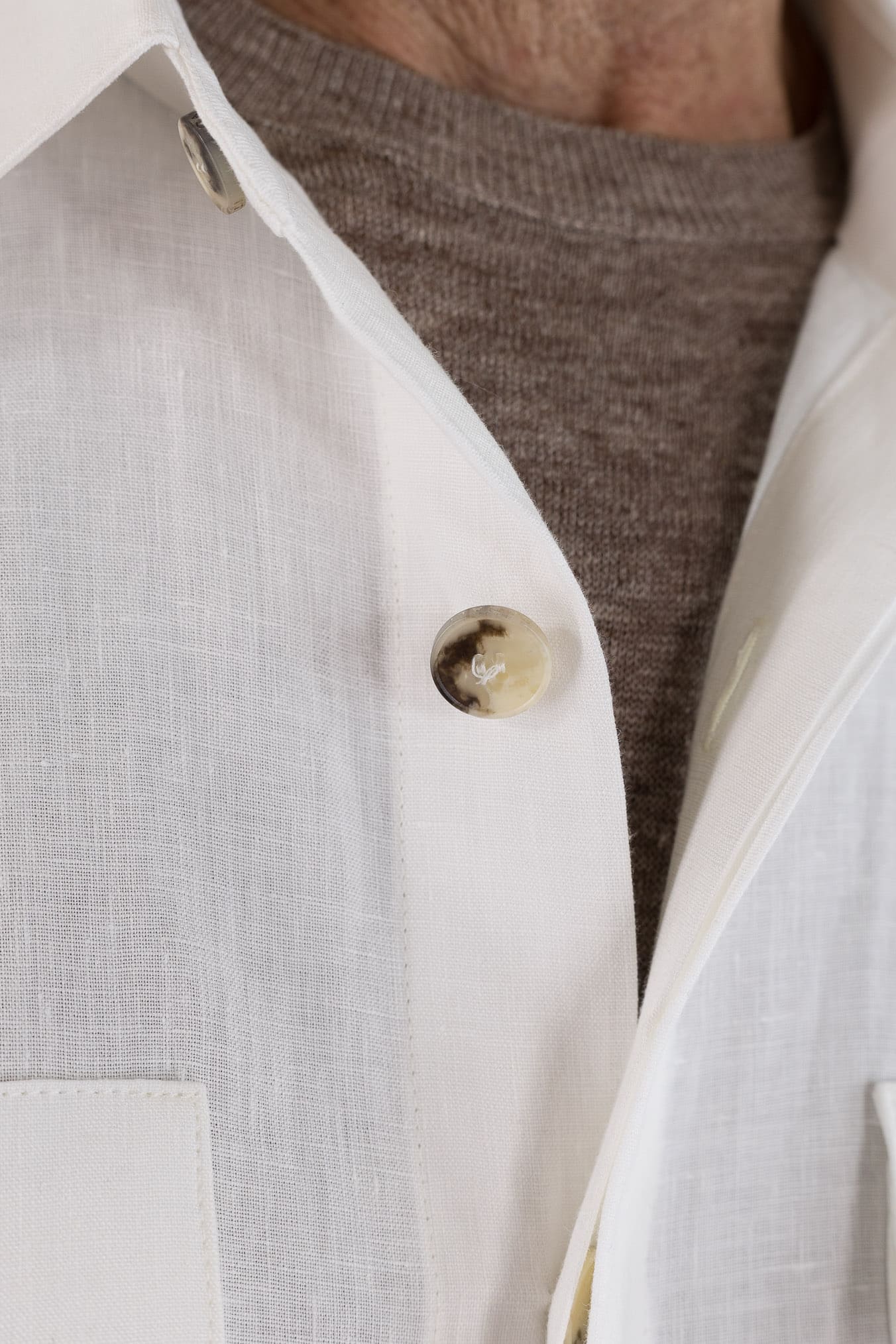 CANALI Overshirt Lino Bianco Canali