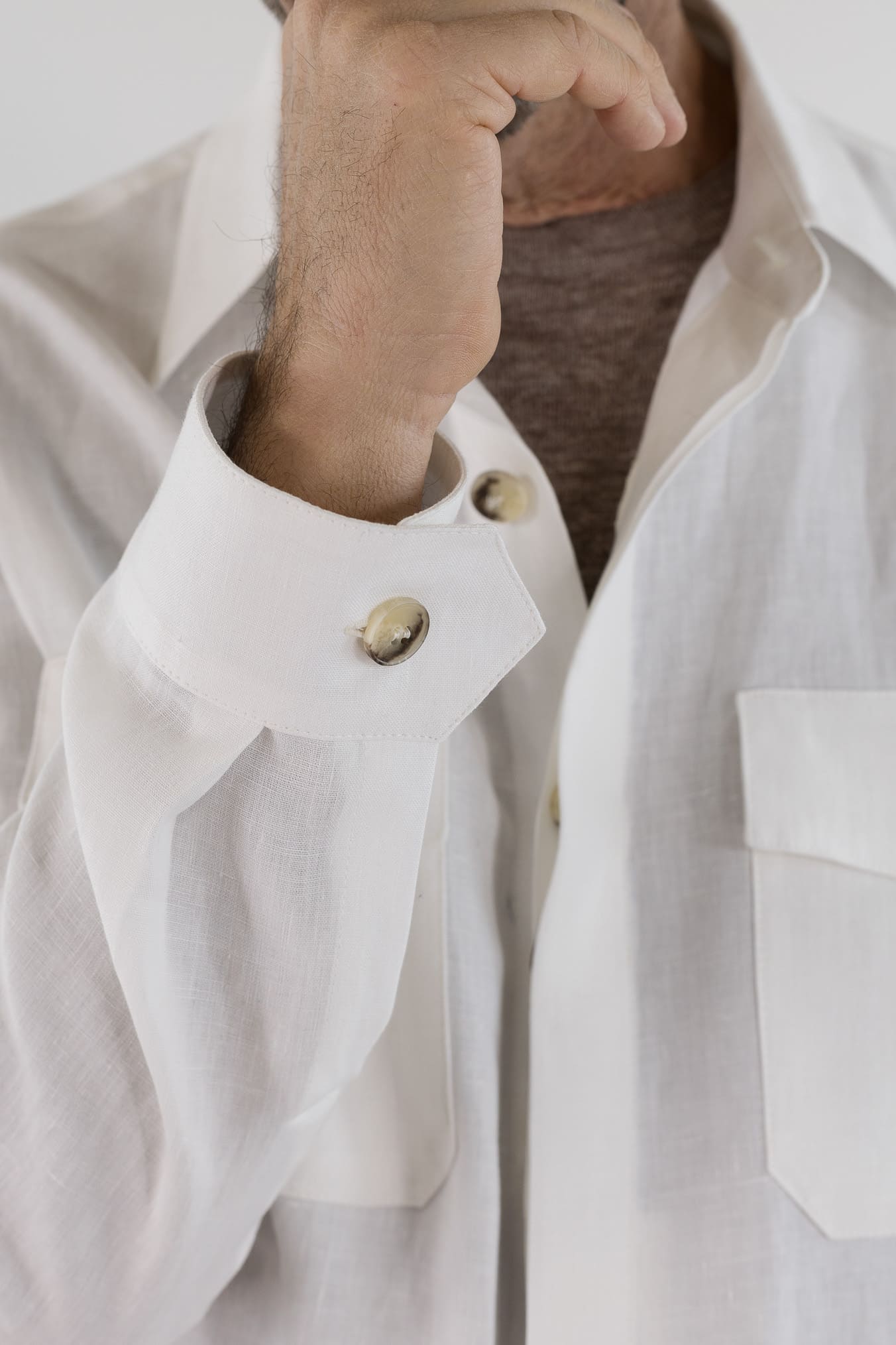 CANALI Overshirt Lino Bianco Canali