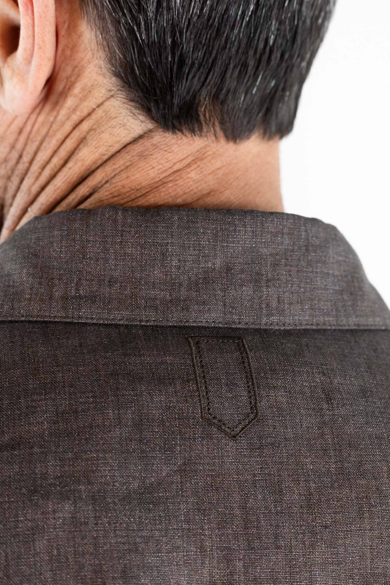 CANALI Overshirt Lino Marrone