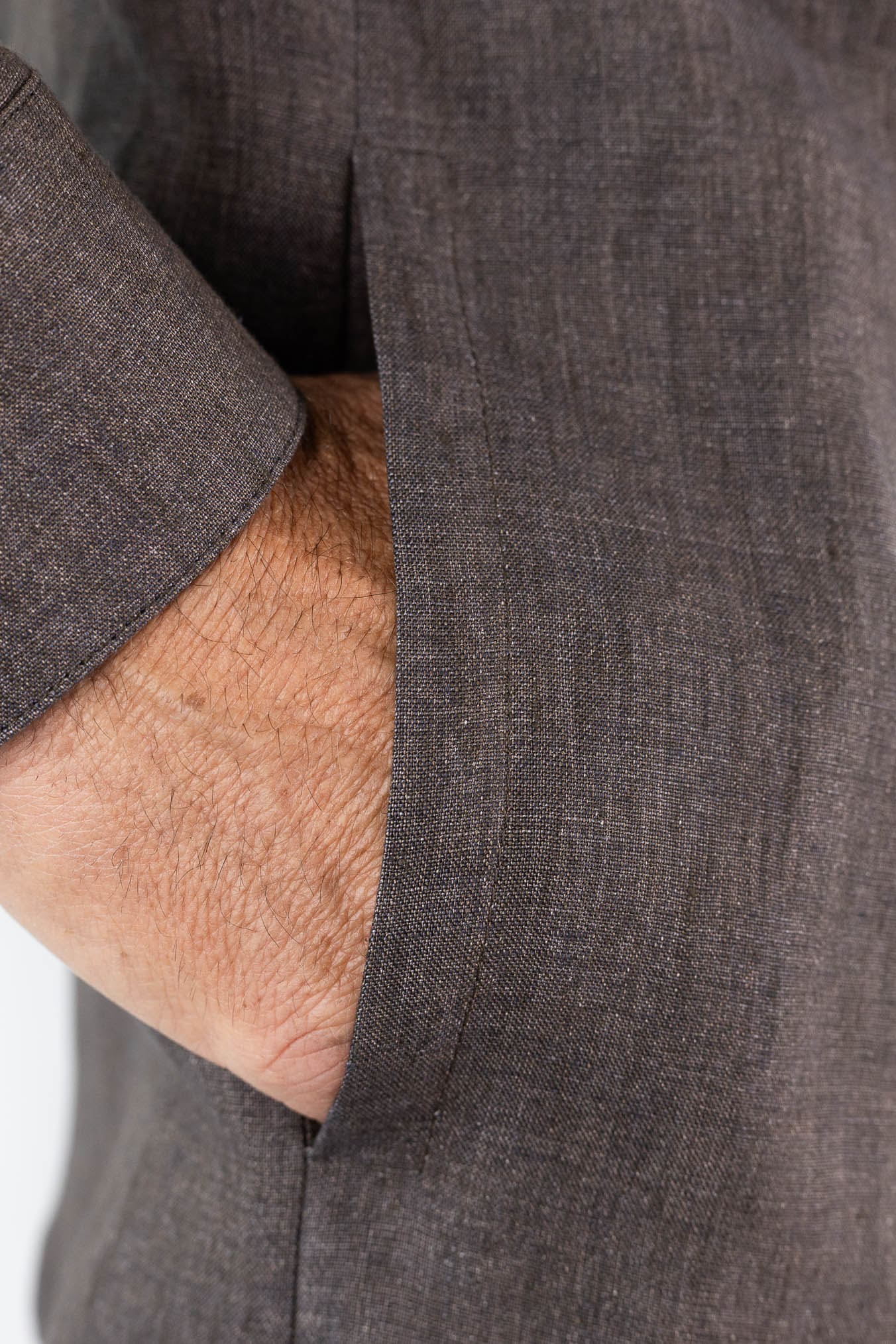 CANALI Overshirt Lino Marrone