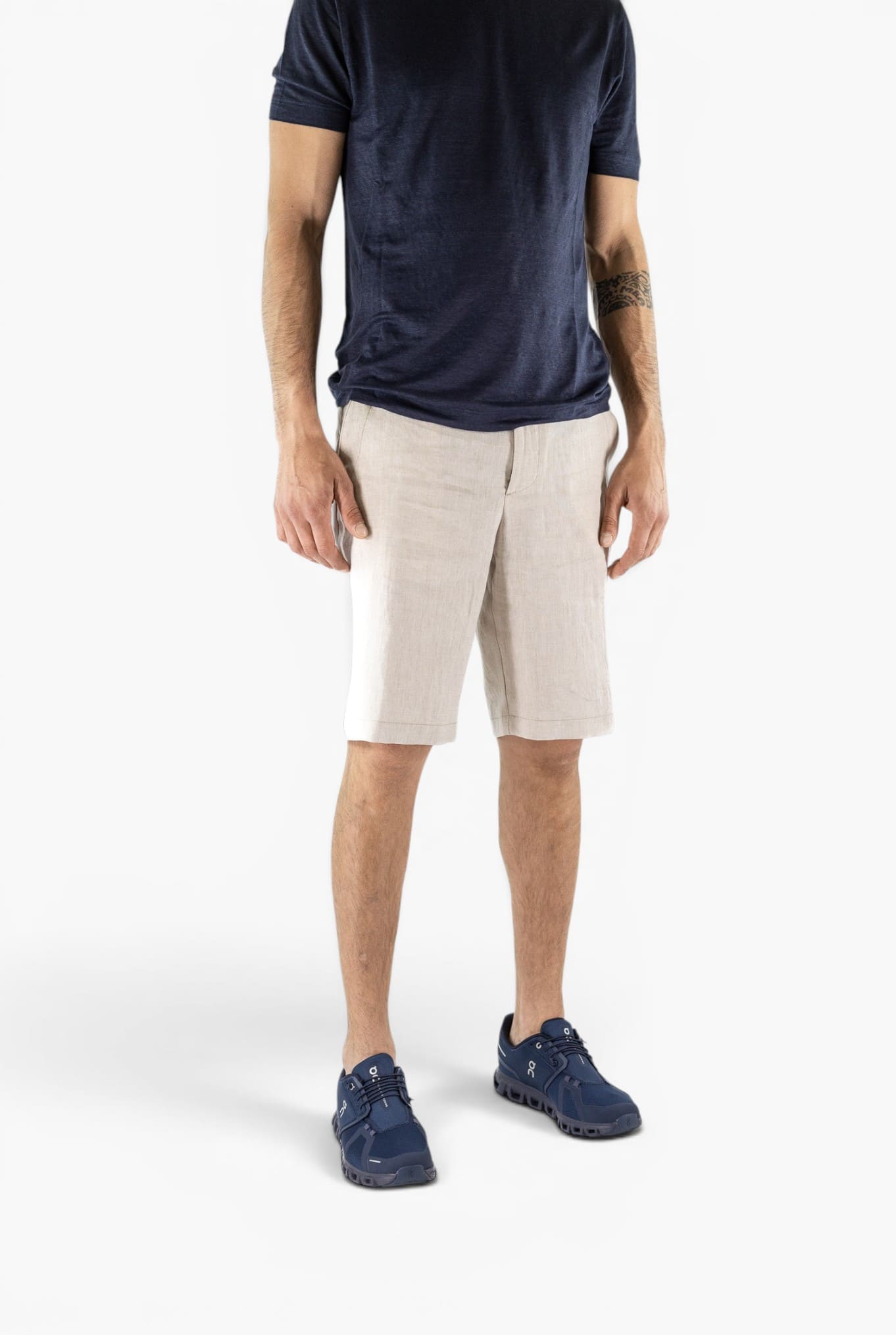CANALI Bermuda Lino Beige Chiaro