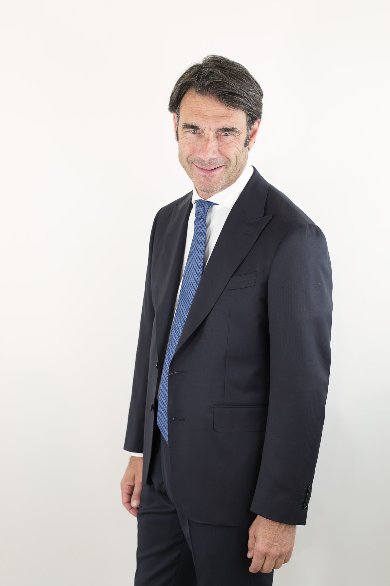 CANALI Abito Spigato Fresco Lana Blu Scuro