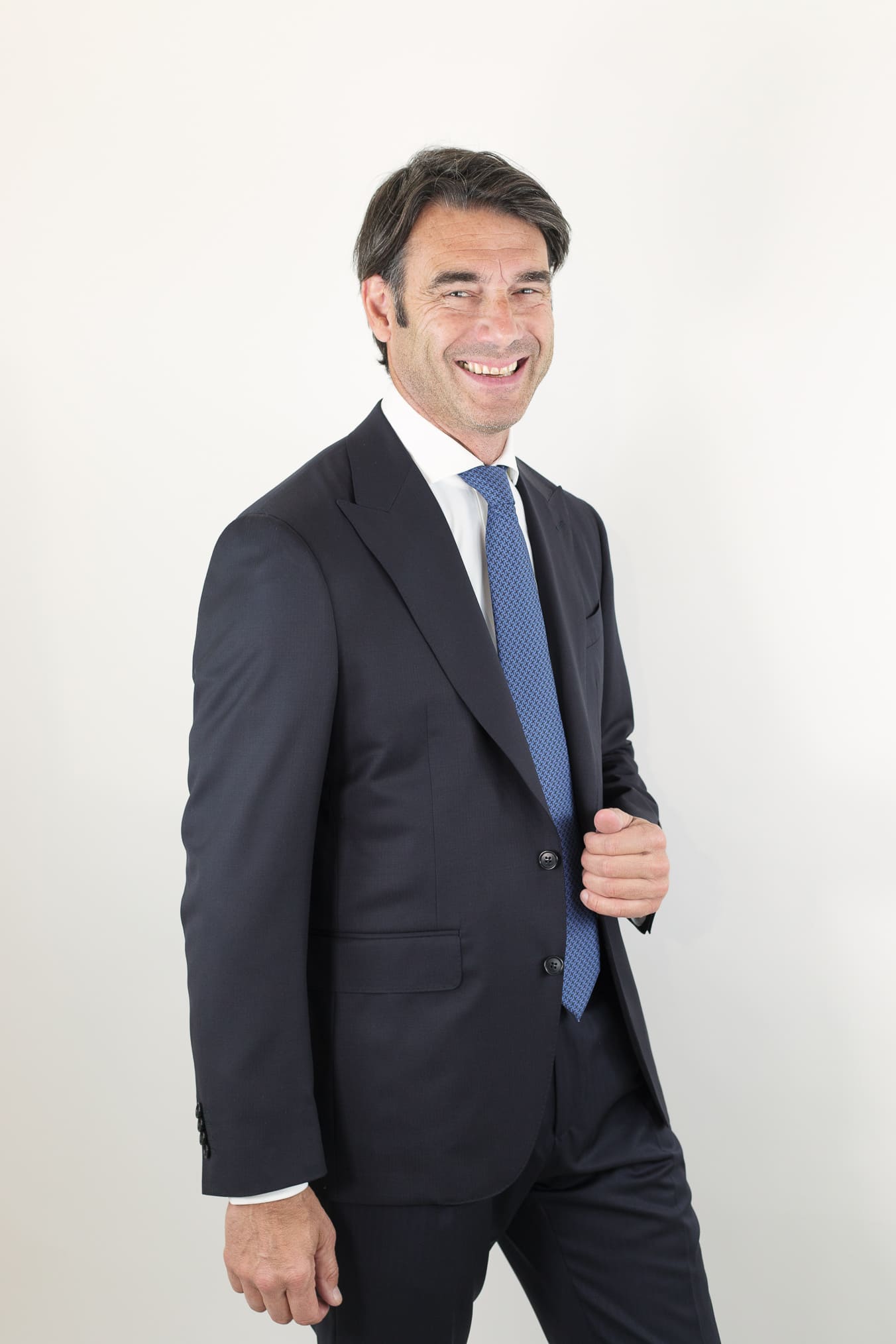 CANALI Abito Spigato Fresco Lana Blu Scuro