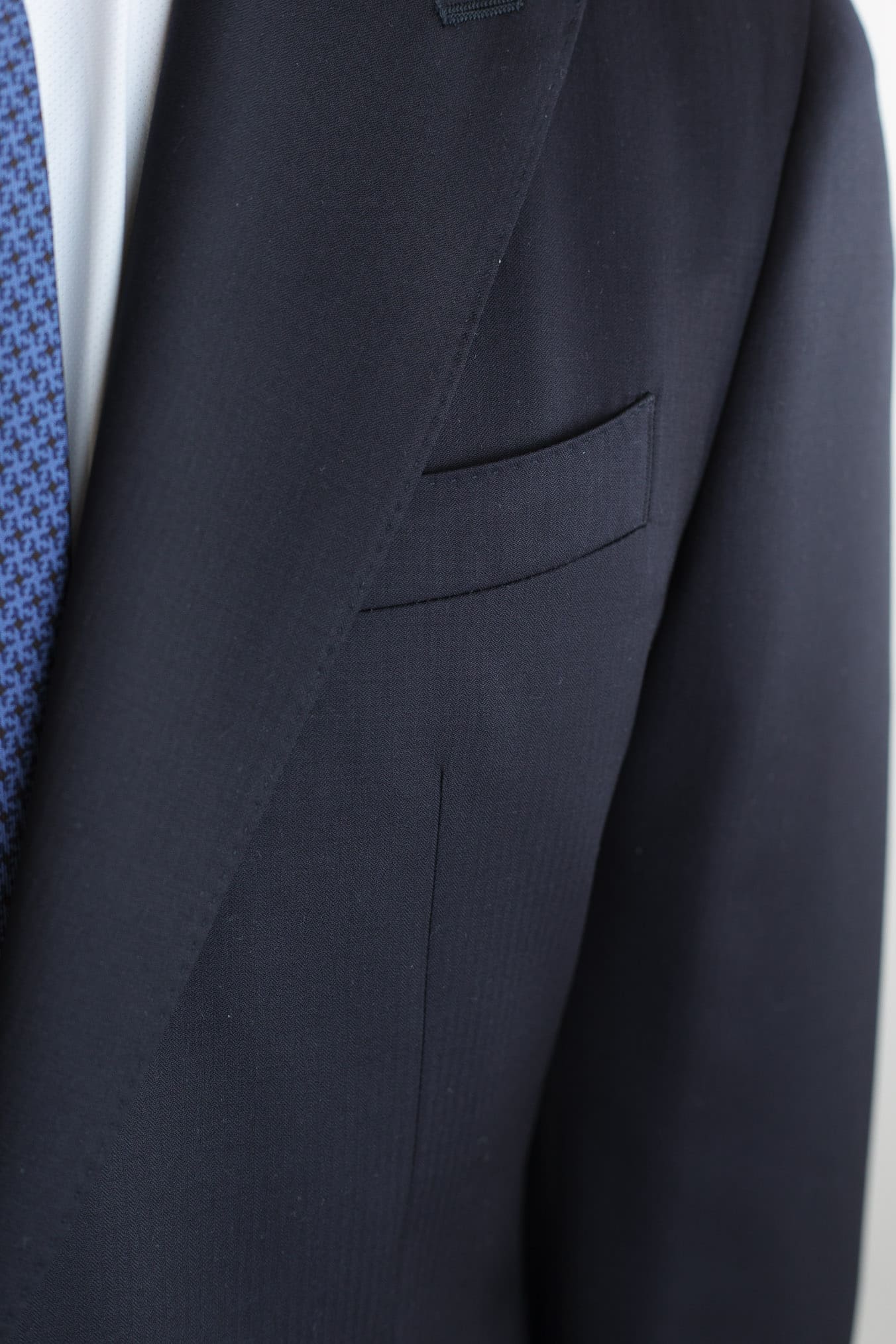 CANALI Abito Spigato Fresco Lana Blu Scuro