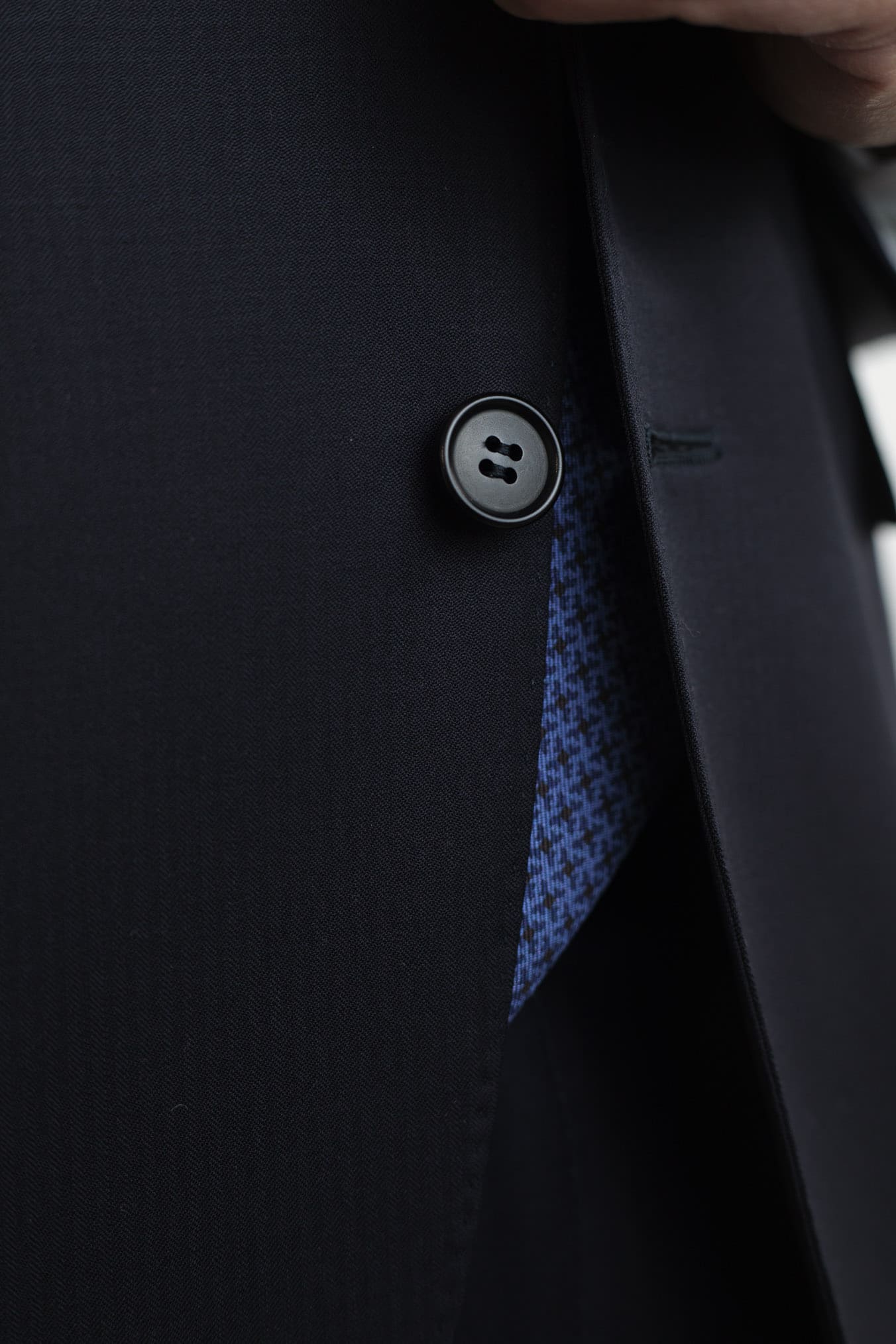 CANALI Abito Spigato Fresco Lana Blu Scuro