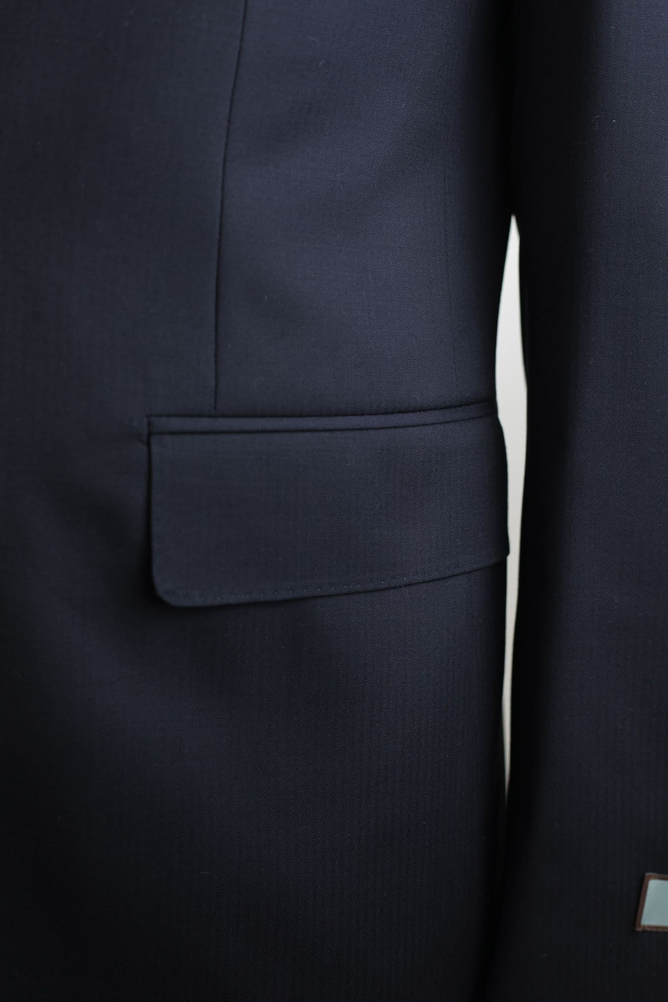 CANALI Abito Spigato Fresco Lana Blu Scuro