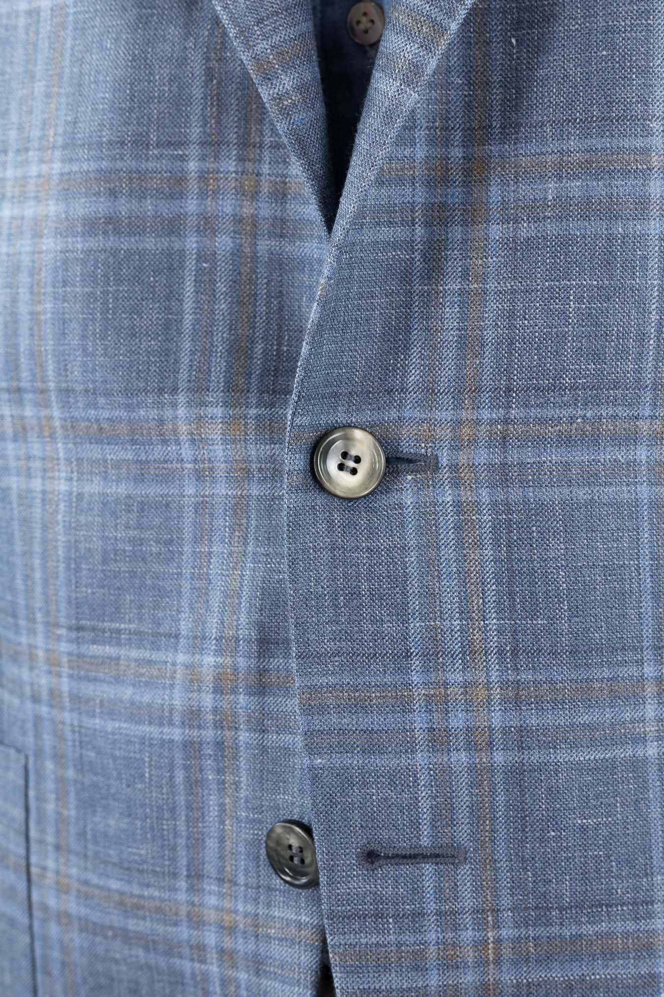 CANALI Giacca "Kei" Principe di Galles Azzurro