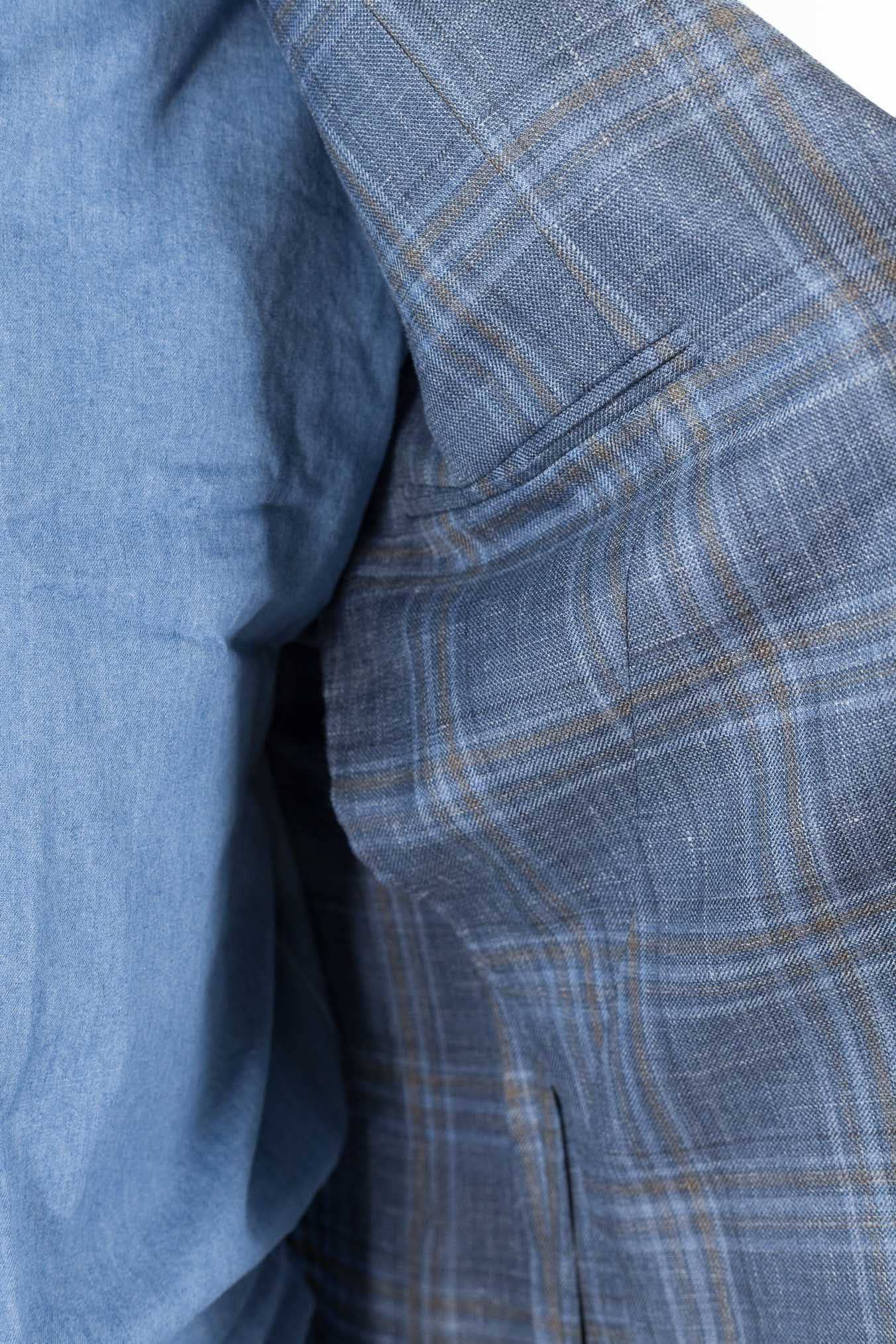 CANALI Giacca "Kei" Principe di Galles Azzurro
