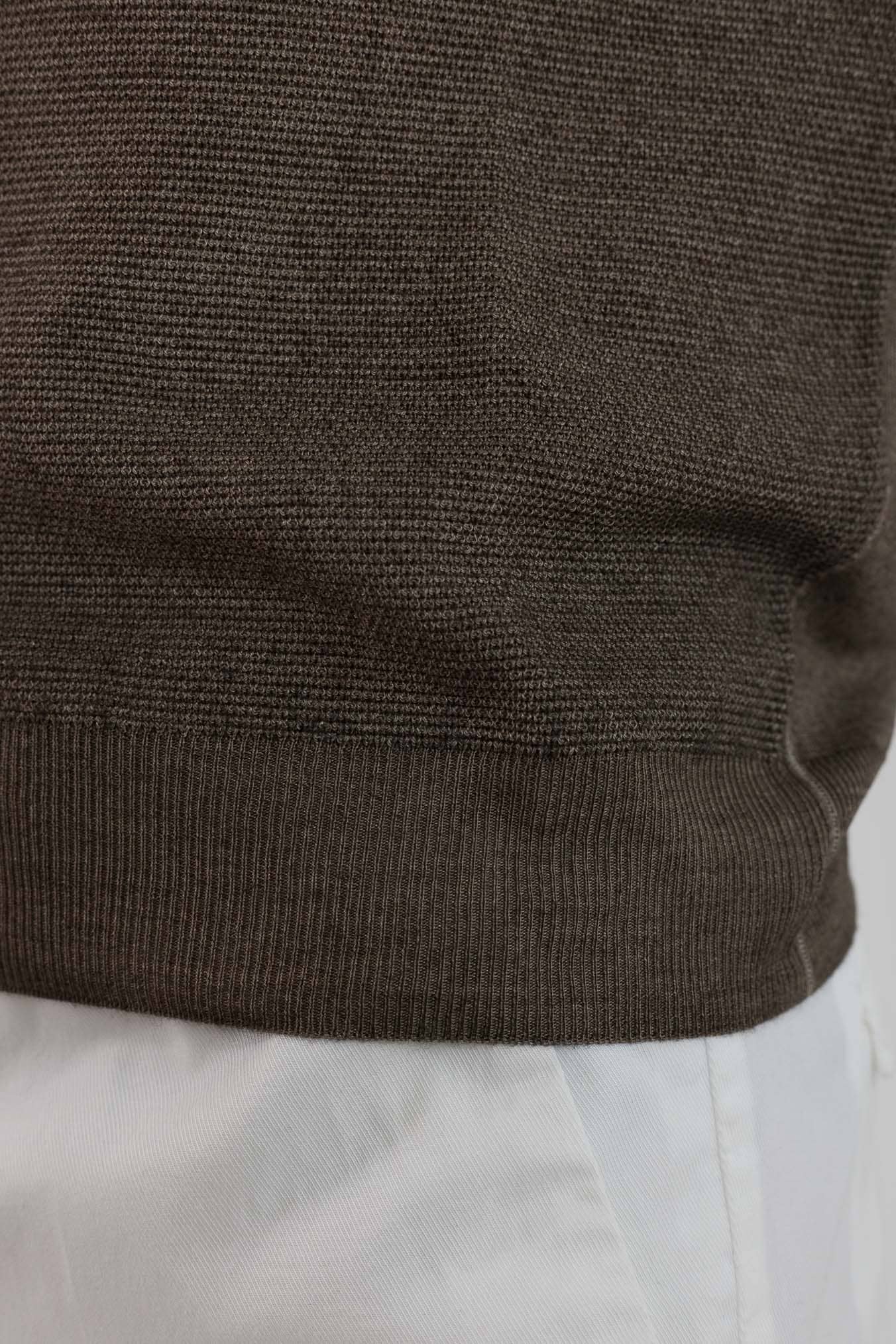 CANALI Polo Skipper Lana Seta Superlight Marrone