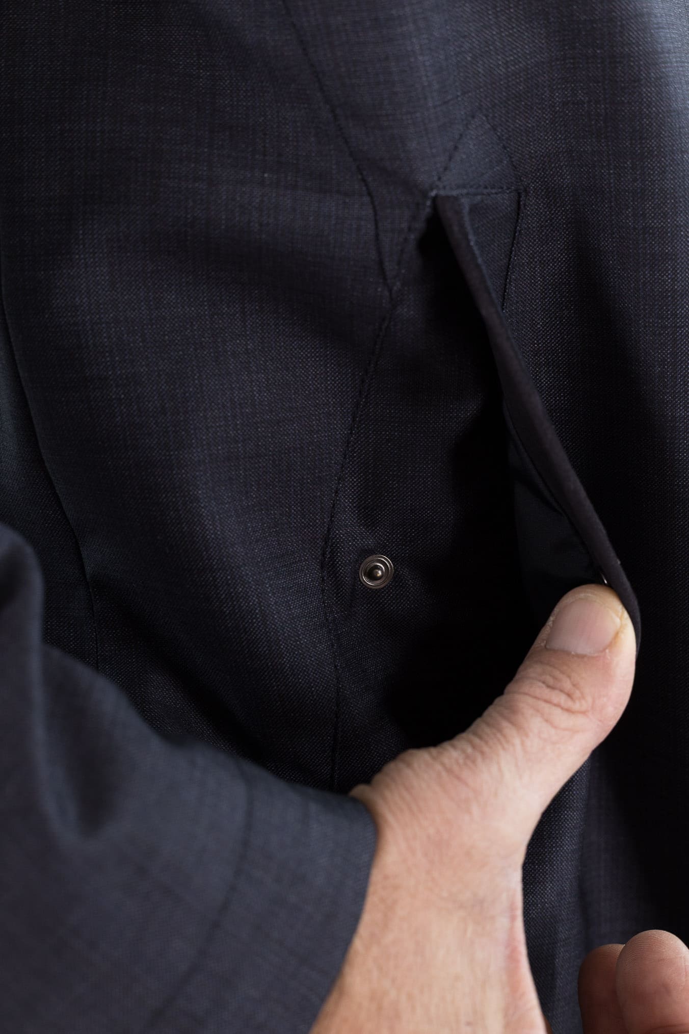 CANALI Soprabito Sfoderato Lana Rain Treatment Blu