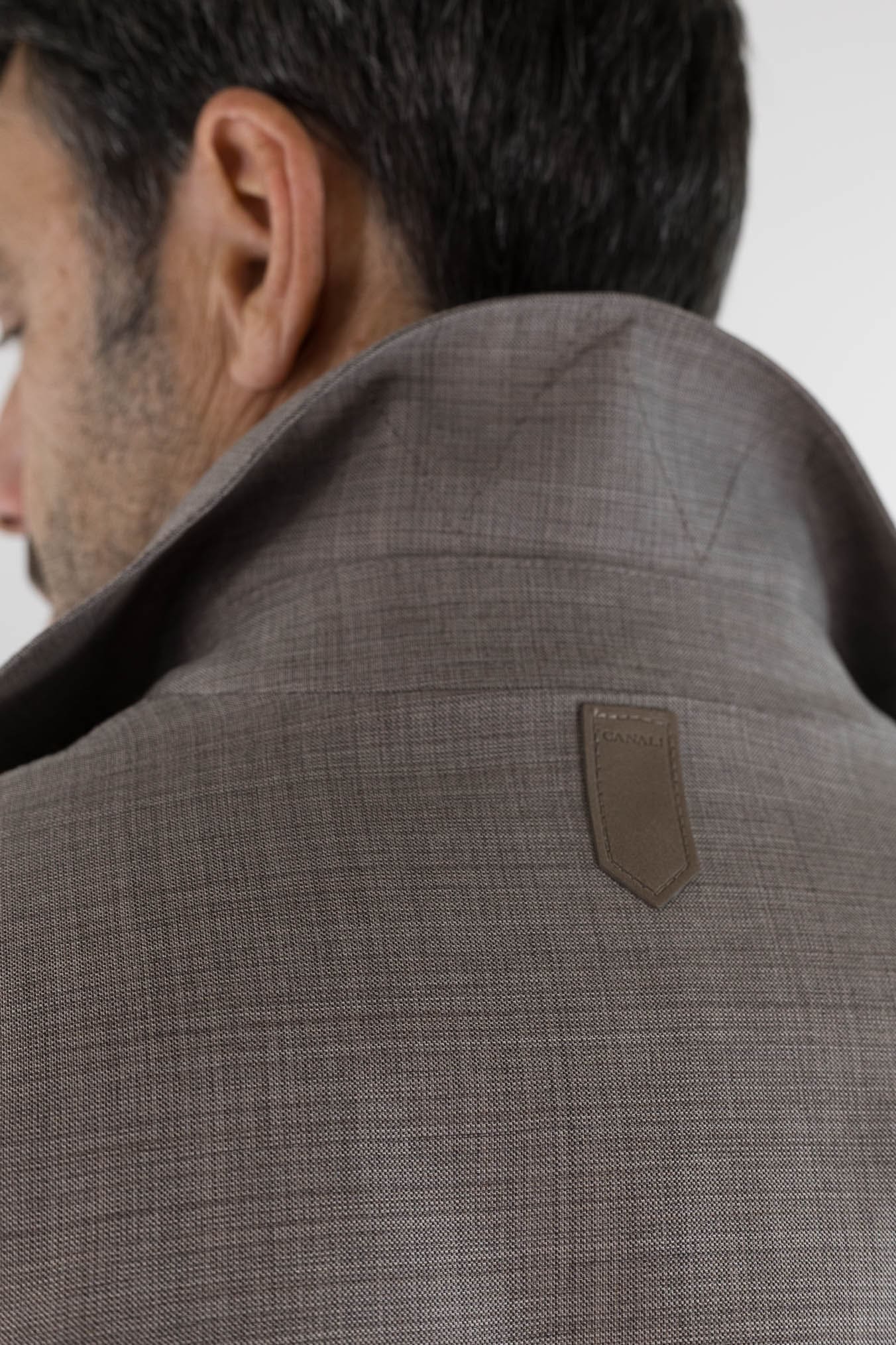 CANALI Soprabito Sfoderato Lana Rain Treatment Tortora