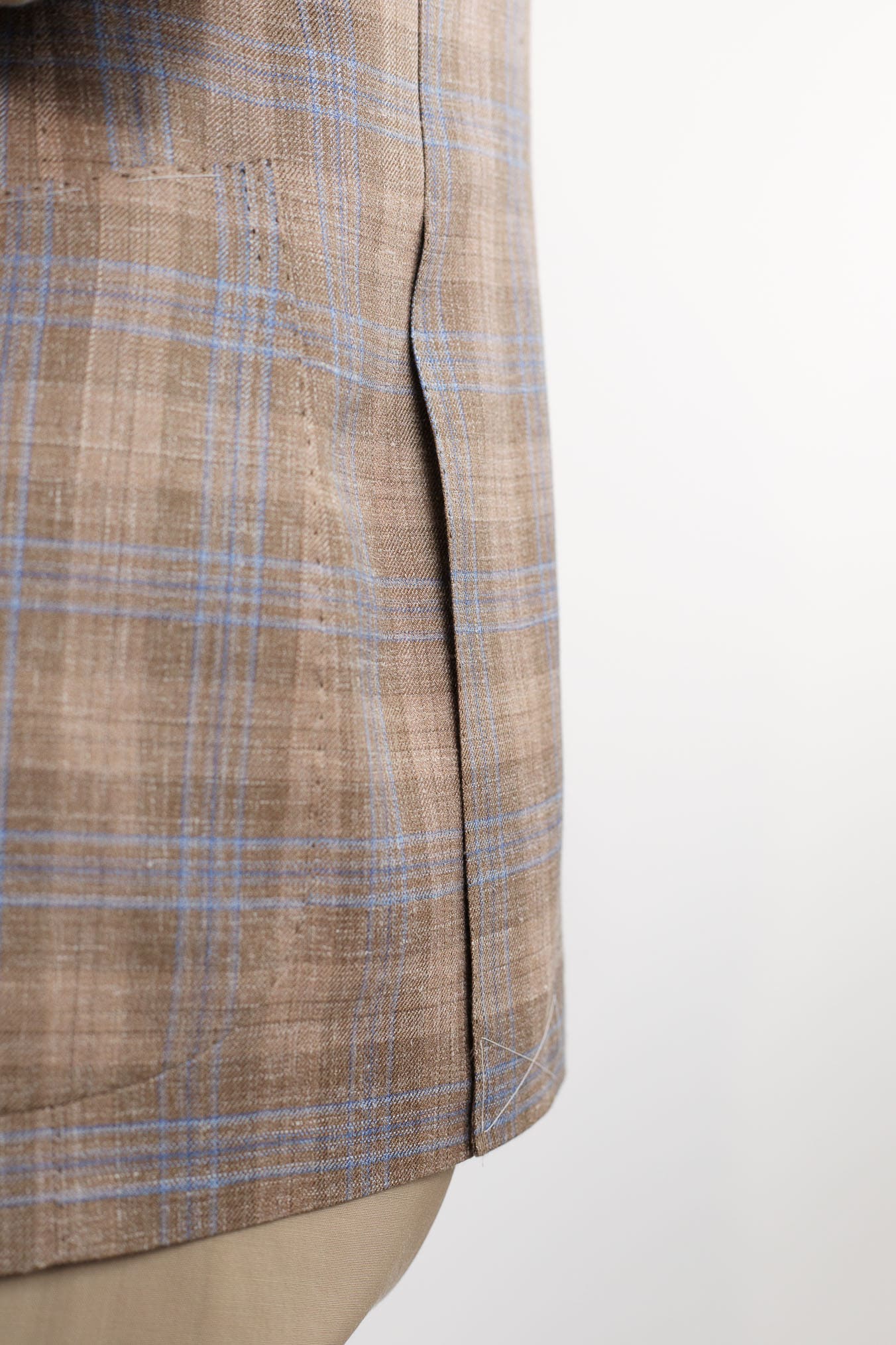 CESARE ATTOLINI Giacca Monopetto Check Beige e Blu