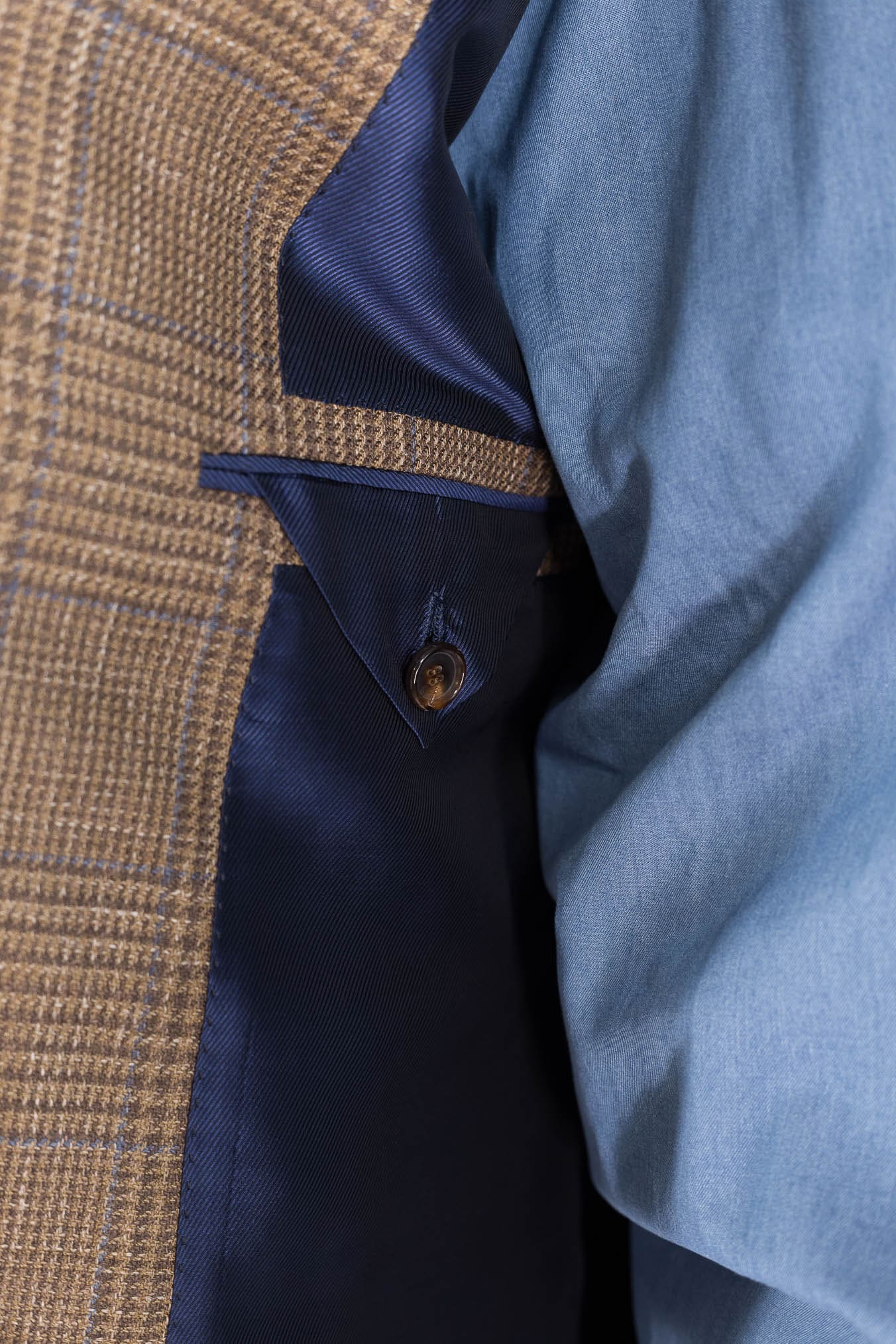 CESARE ATTOLINI Giacca Galles Marrone Riga Blu