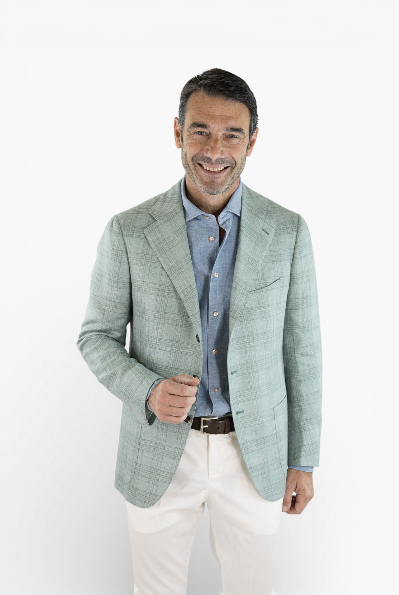 CESARE ATTOLINI Giacca Principe di Galles Verde