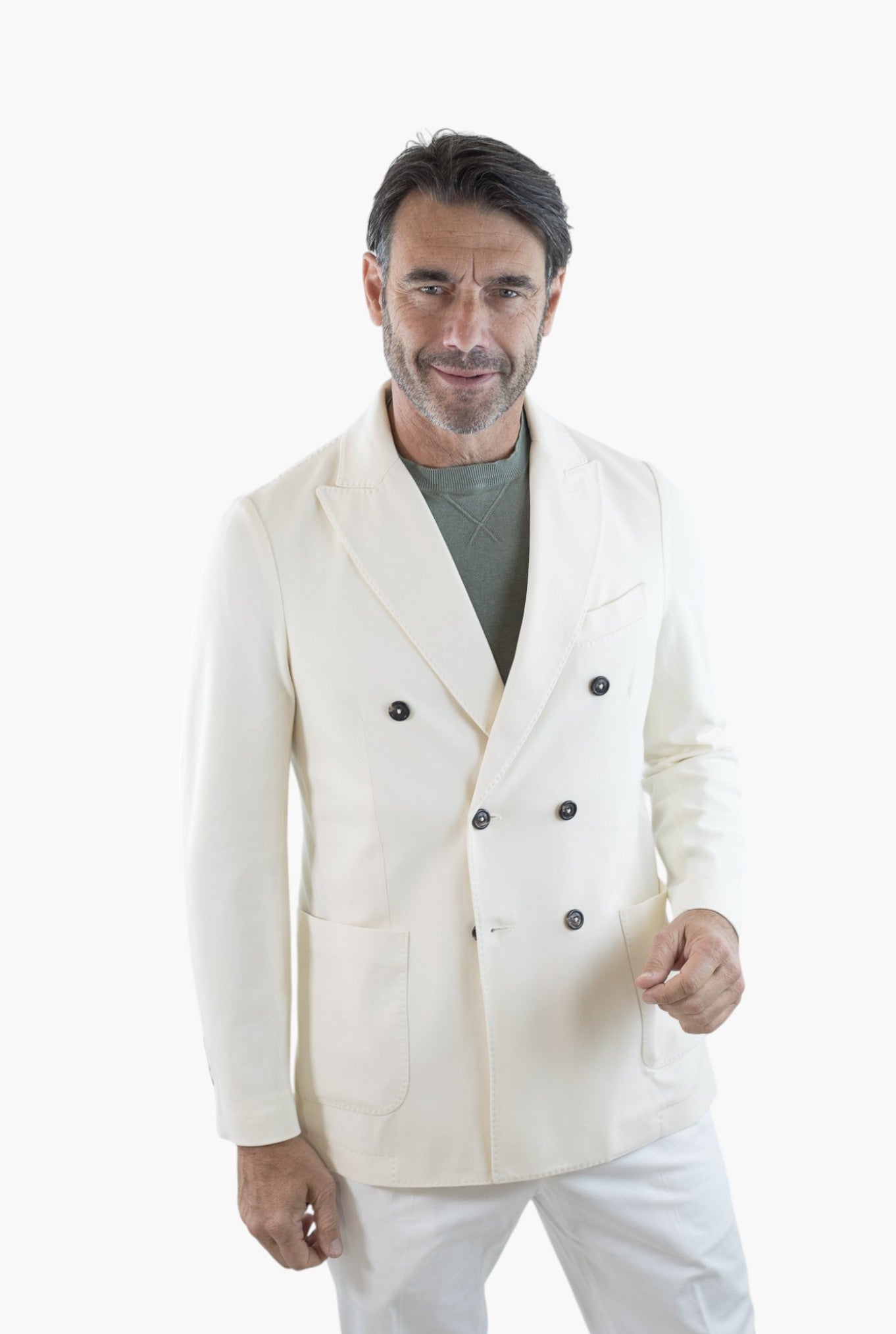CIRCOLO 1901 Giacca Doppiopetto Cotone Piquet Bianco