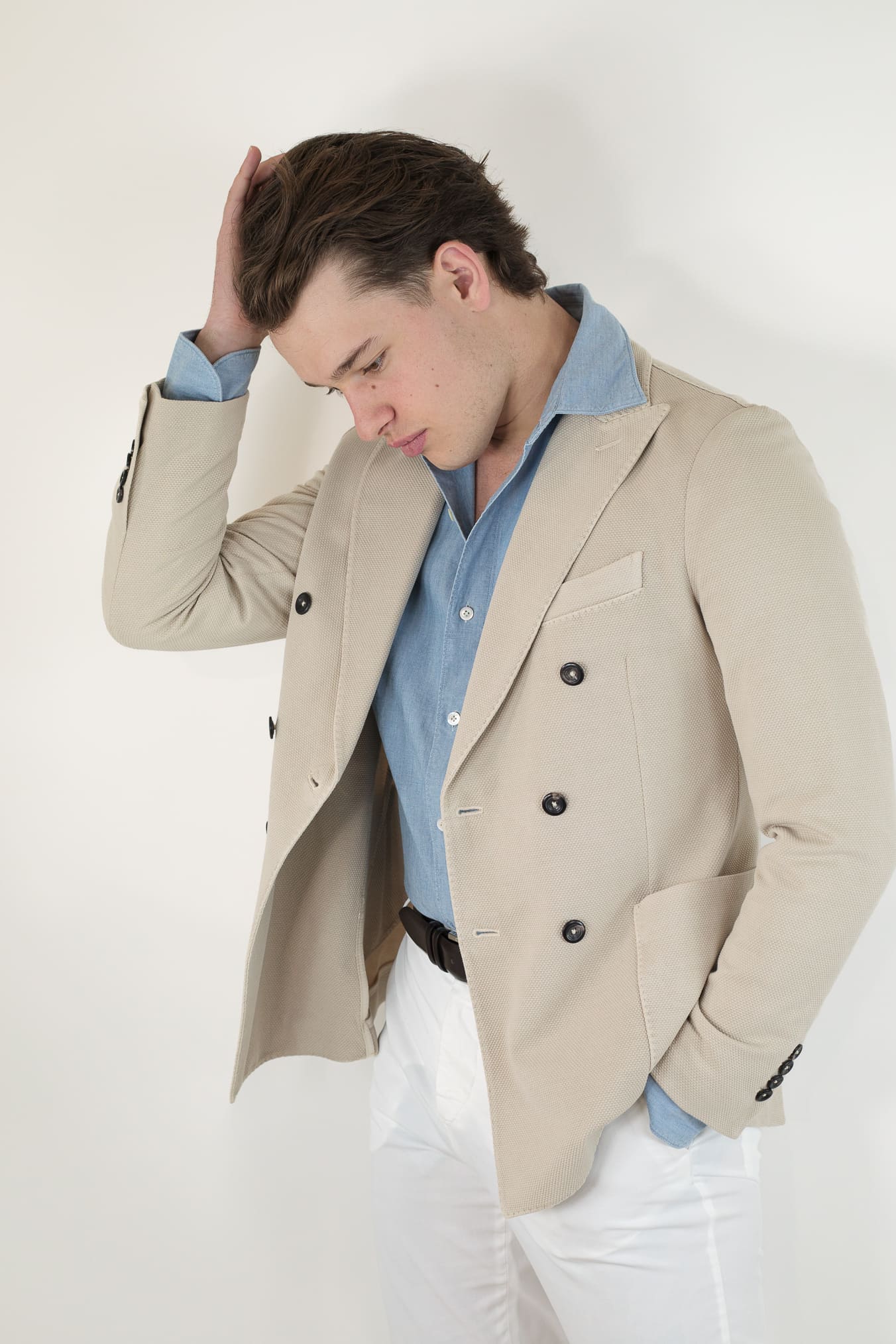 CIRCOLO 1901 Giacca Doppiopetto Jersey Cotone Oxford