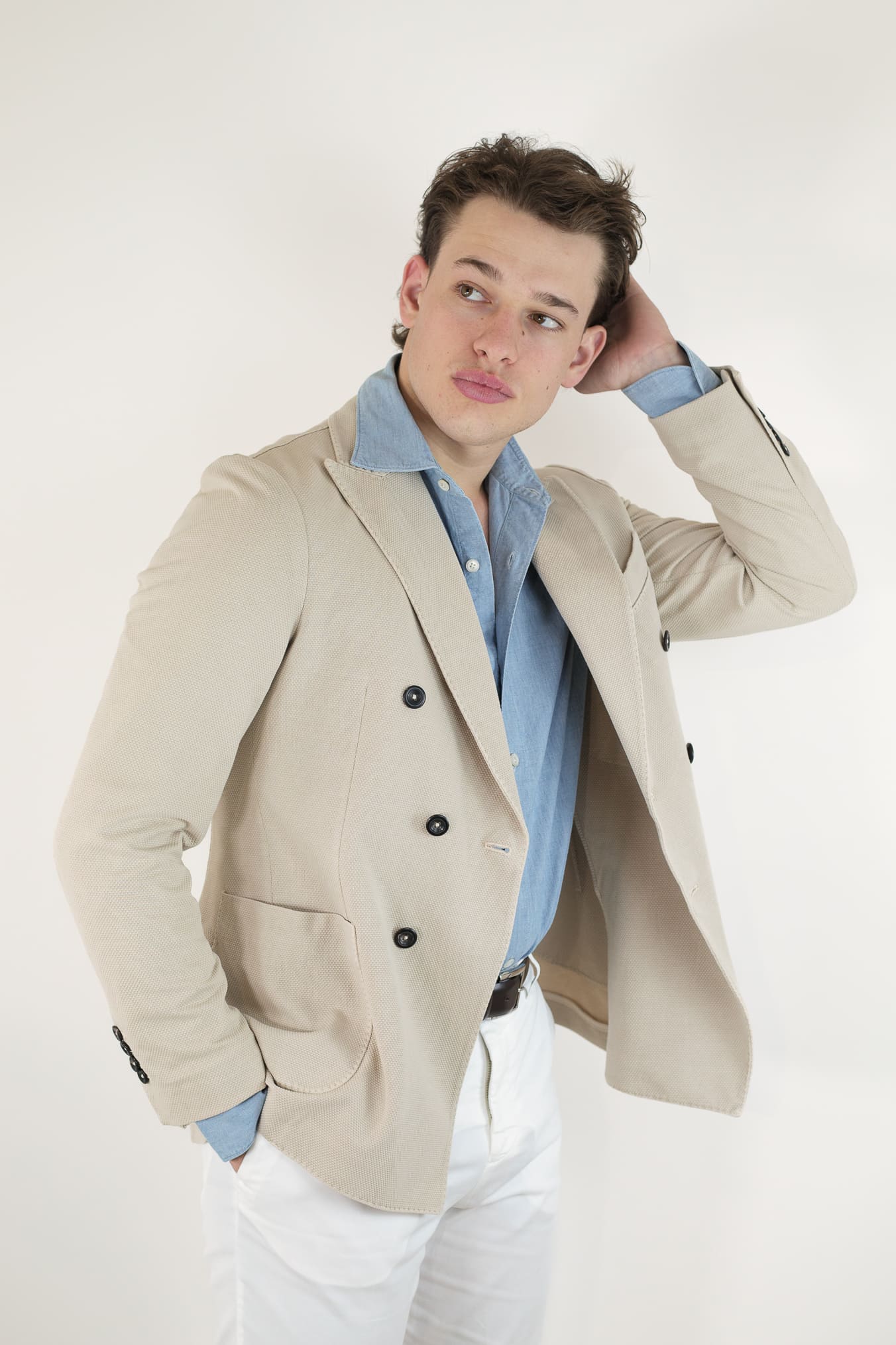 CIRCOLO 1901 Giacca Doppiopetto Jersey Cotone Oxford