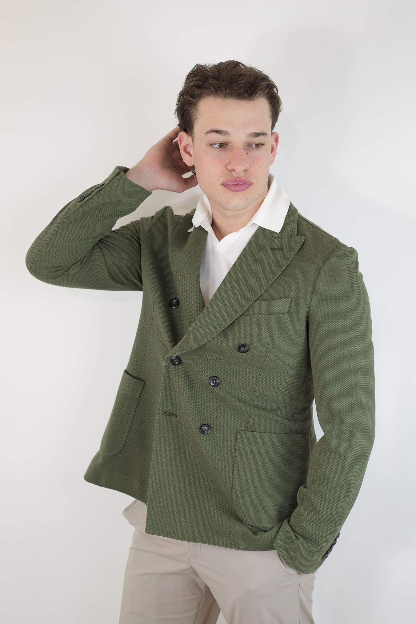 CIRCOLO 1901 Giacca Doppiopetto Jersey Cotone Oxford