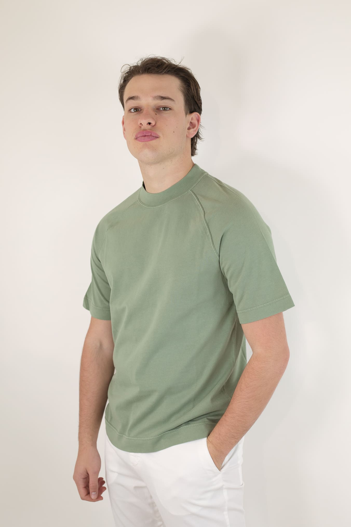 CIRCOLO 1901 T-Shirt Maniche Corte Raglan Cotone Verde