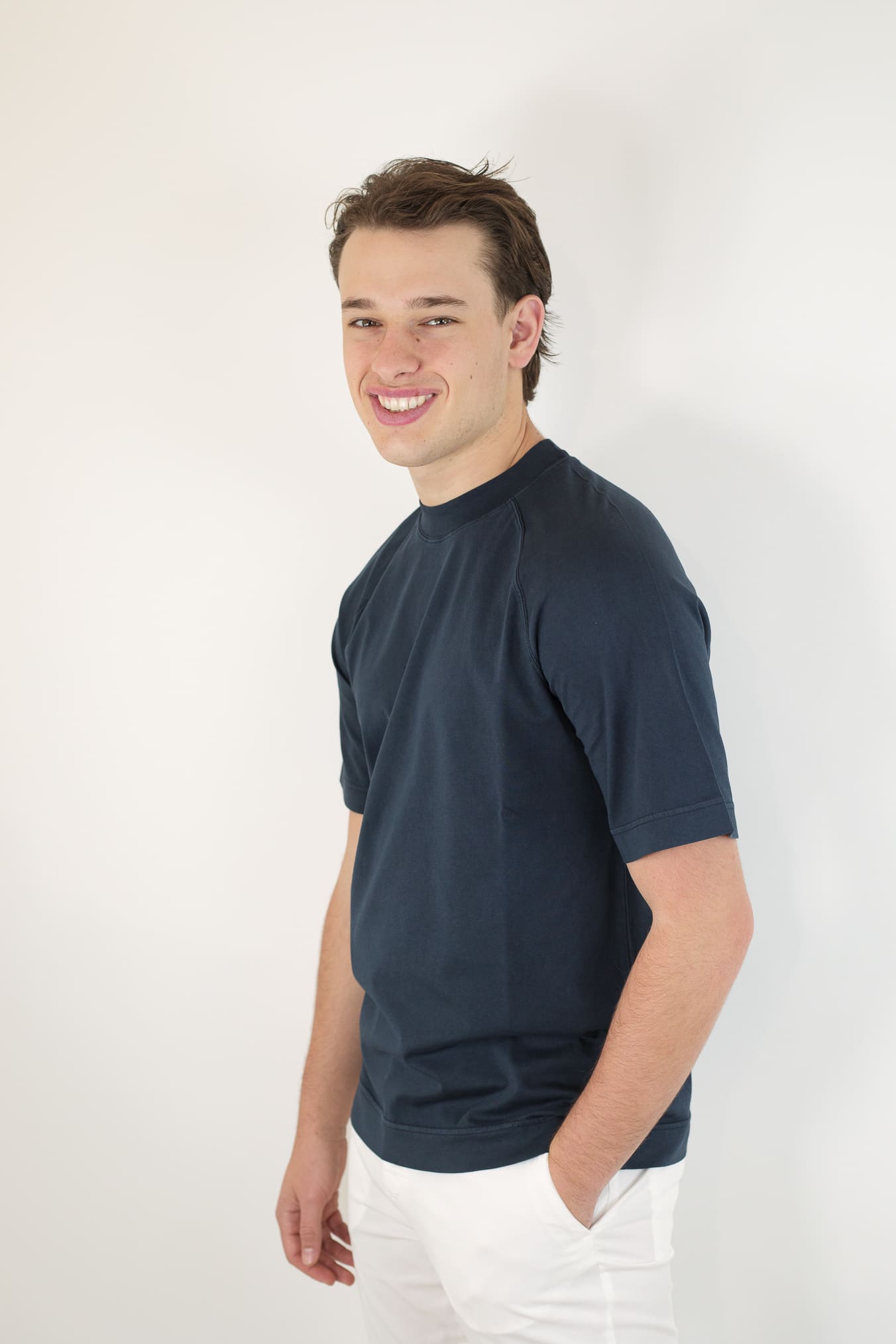 CIRCOLO 1901 T-Shirt Maniche Corte Raglan Cotone Blu