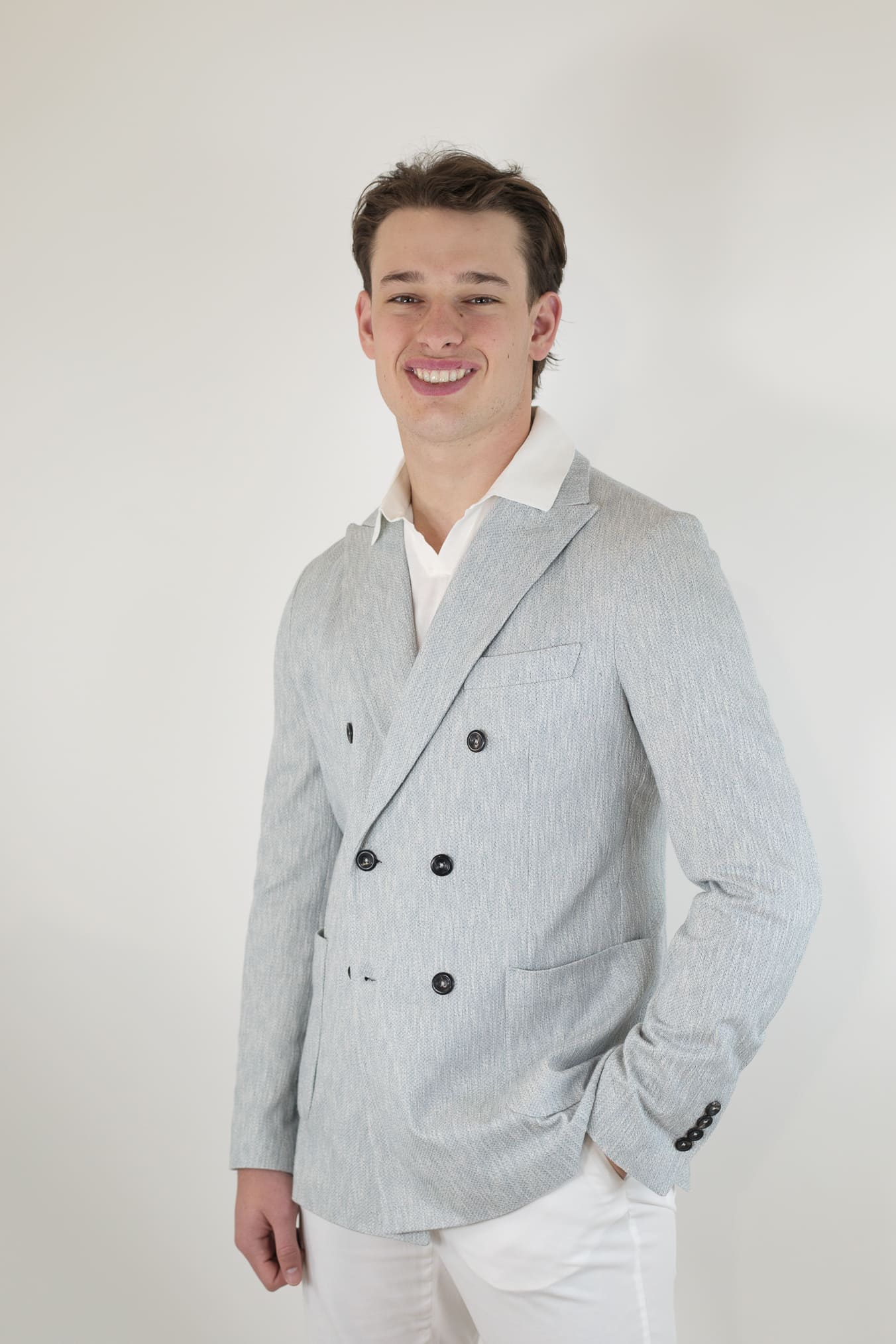 CIRCOLO 1901 Giacca Doppiopetto Cotone Fiammato Celeste