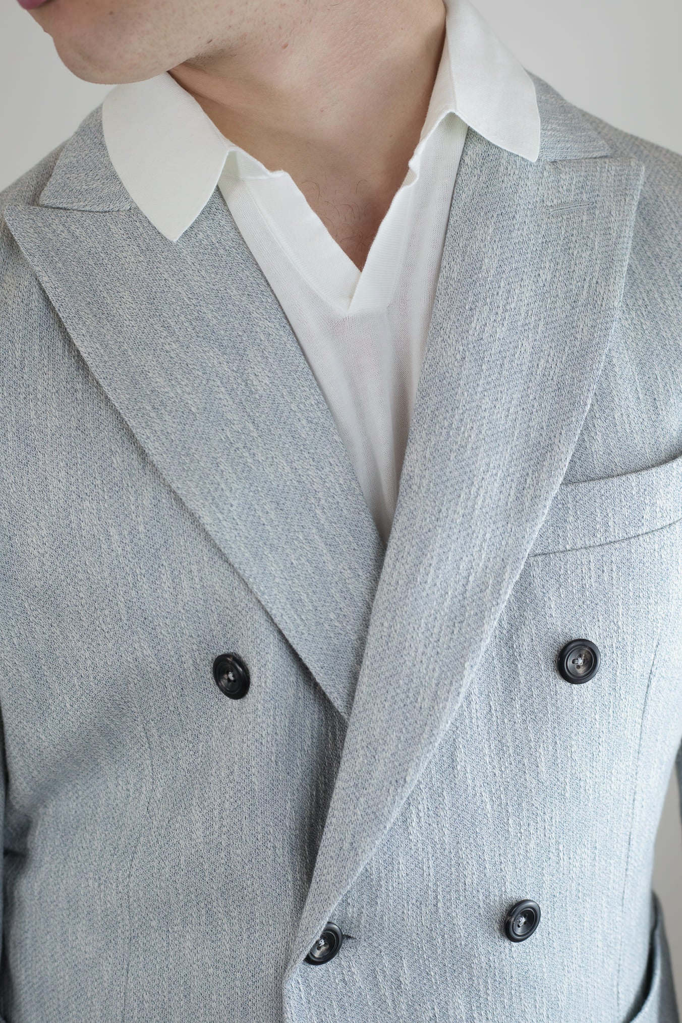 CIRCOLO 1901 Giacca Doppiopetto Cotone Fiammato Celeste