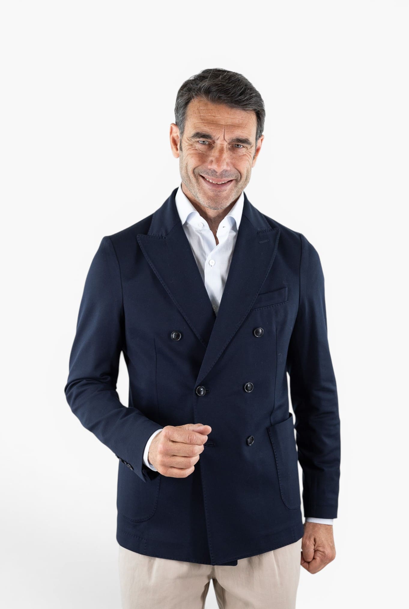 CIRCOLO 1901 Giacca Doppiopetto Jersey Cotone Blu