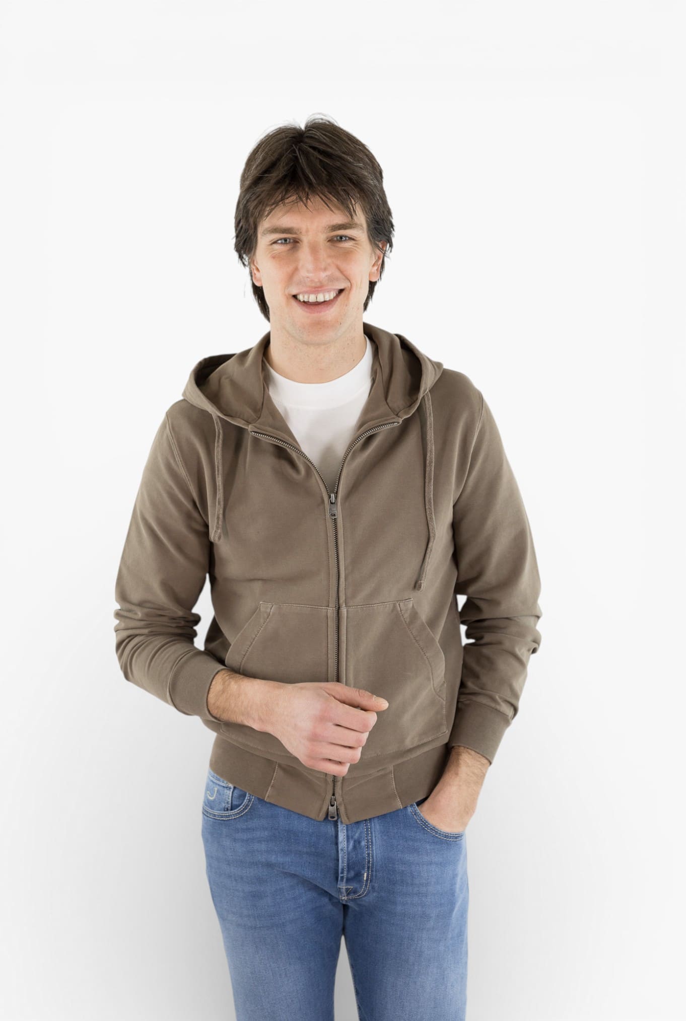 CIRCOLO 1901 Felpa Cappuccio Cotone Moro