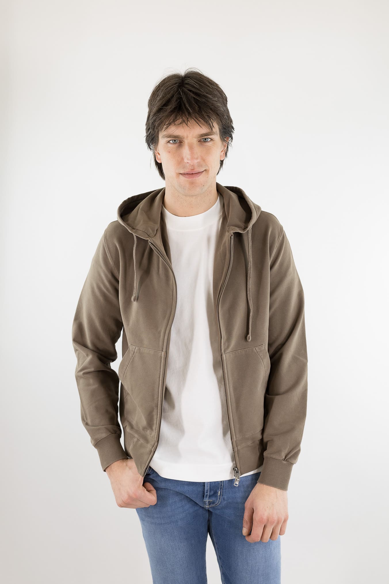 CIRCOLO 1901 Felpa Cappuccio Cotone Moro